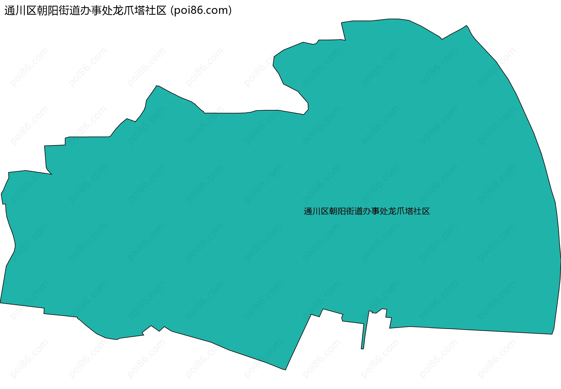通川区朝阳街道办事处龙爪塔社区边界地图