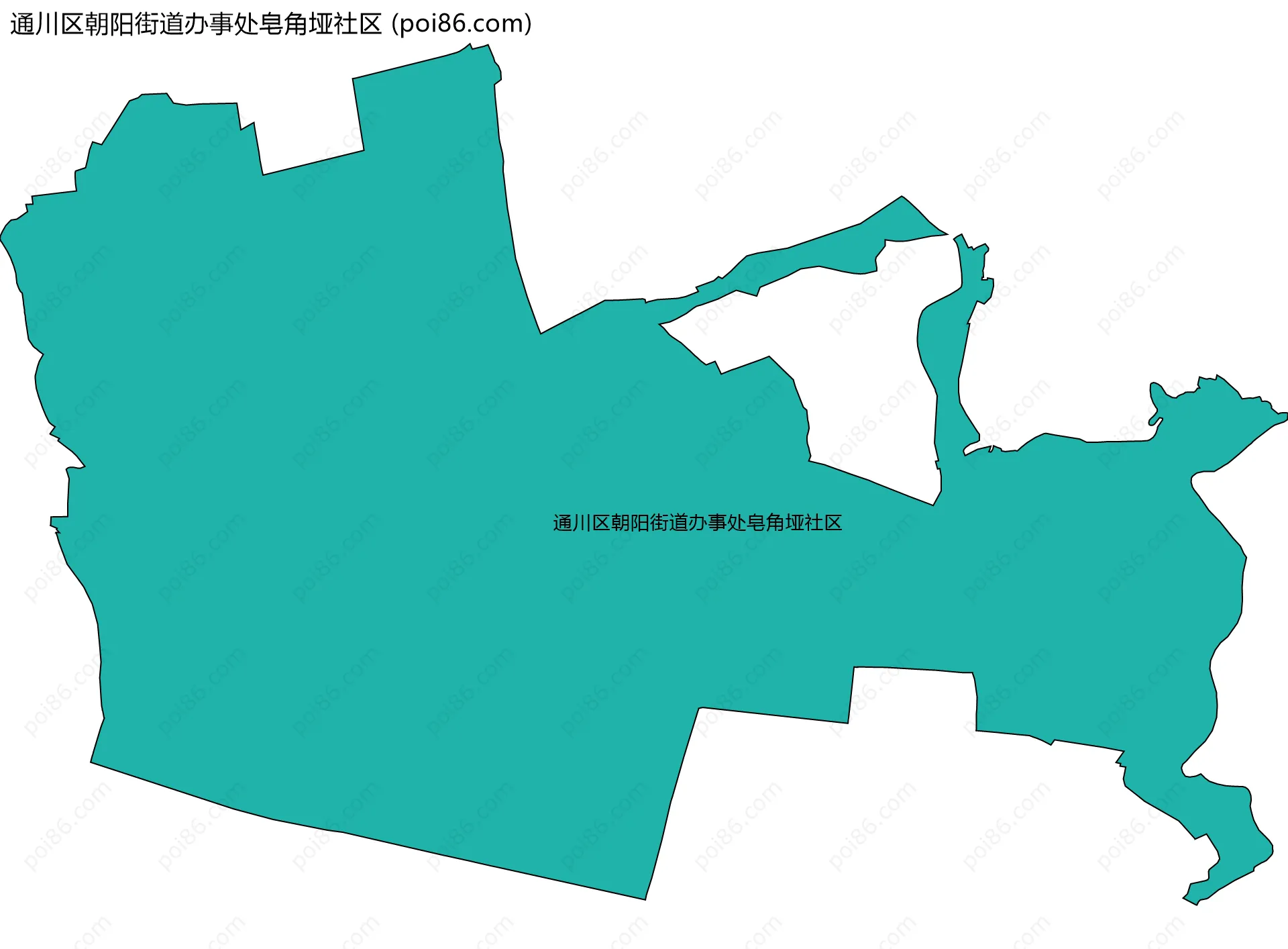 通川区朝阳街道办事处皂角垭社区边界地图