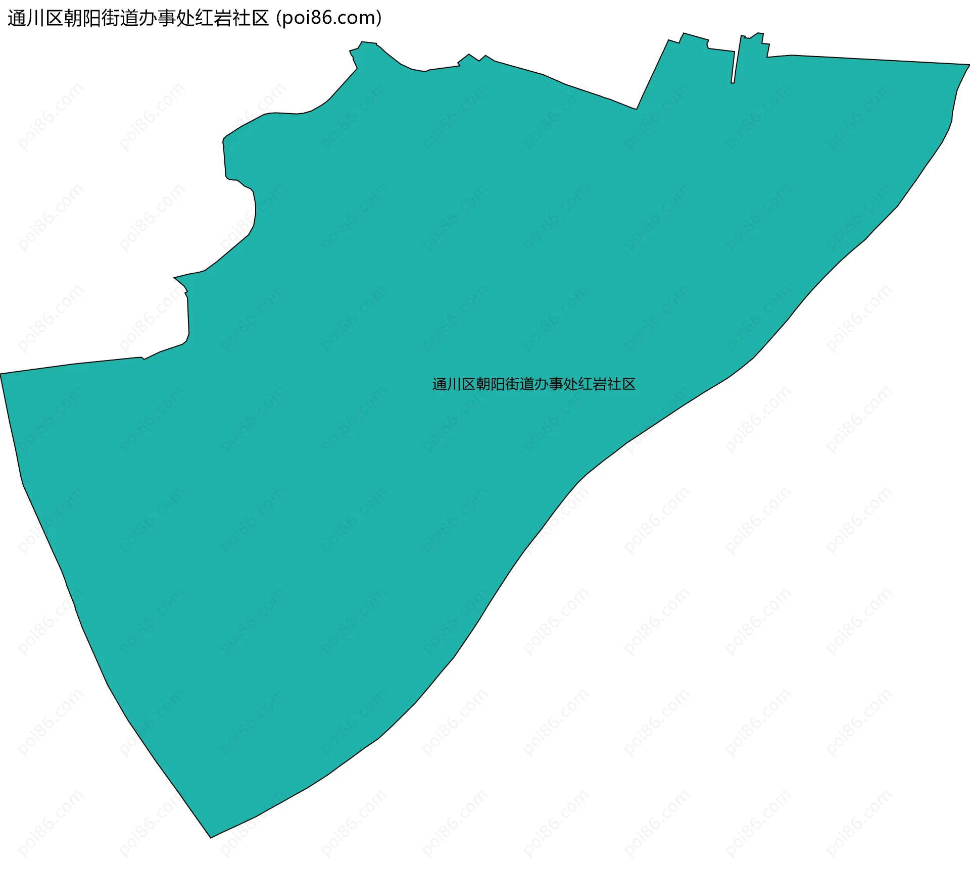 通川区朝阳街道办事处红岩社区边界地图