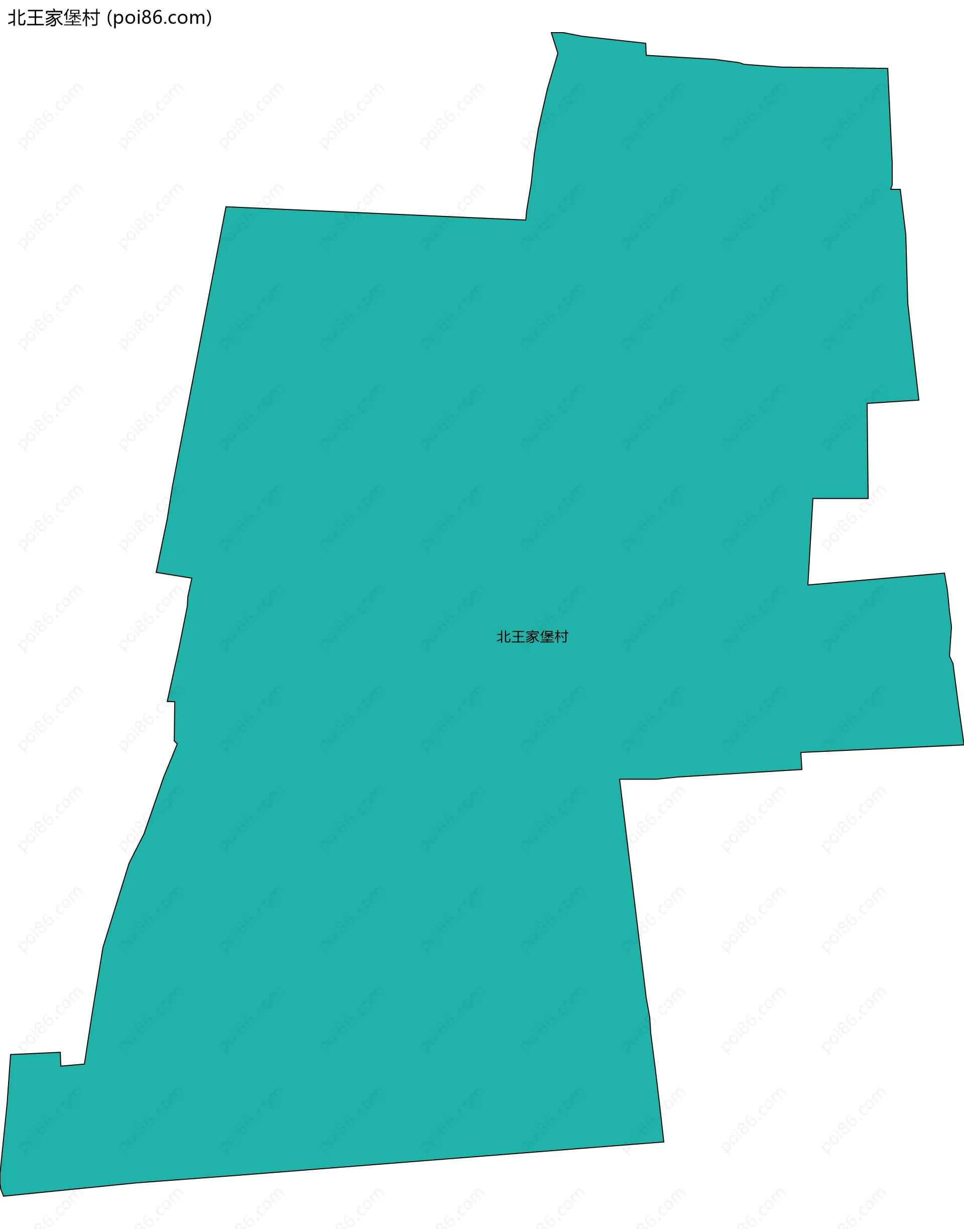 北王家堡村边界地图