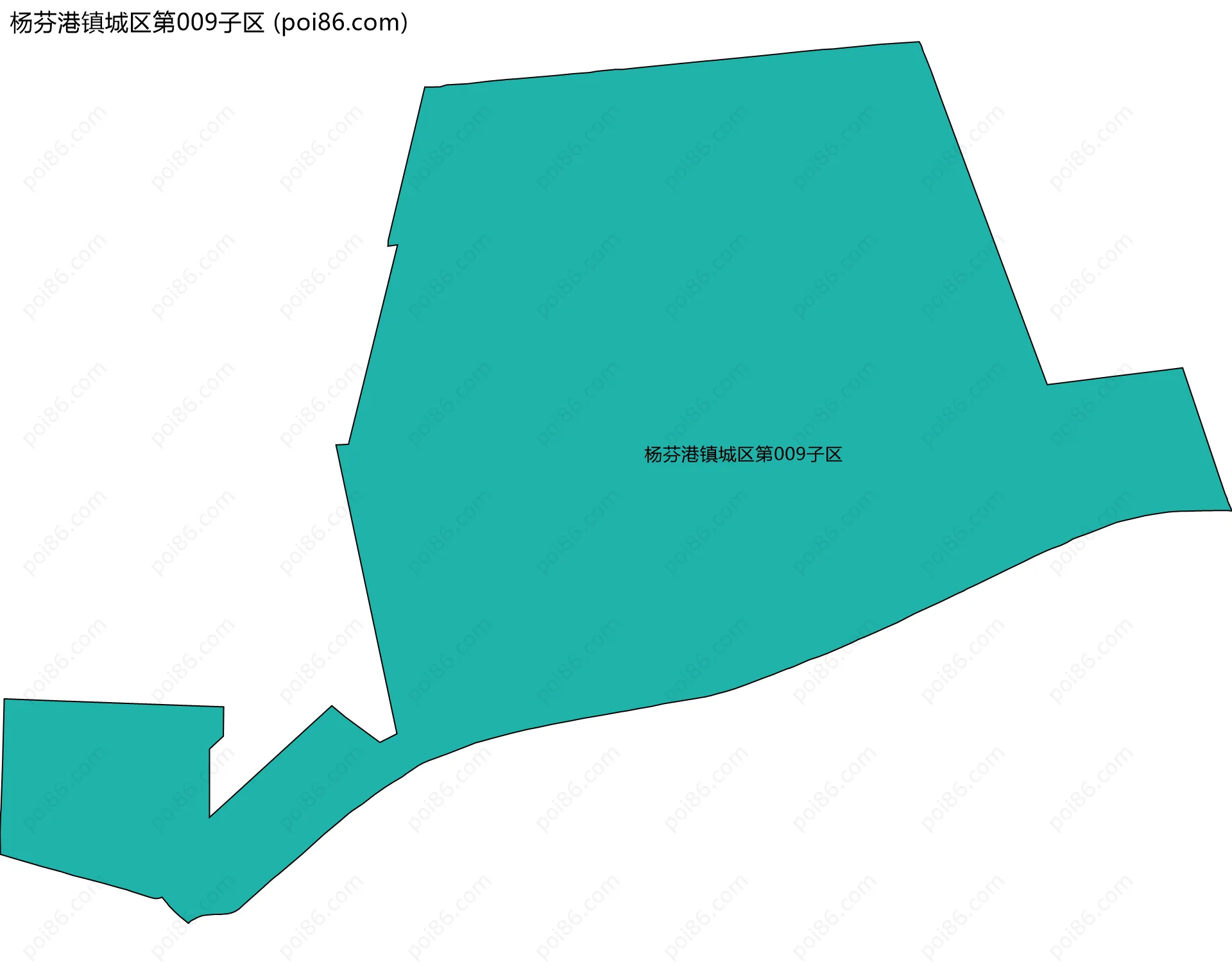 杨芬港镇城区第009子区边界地图