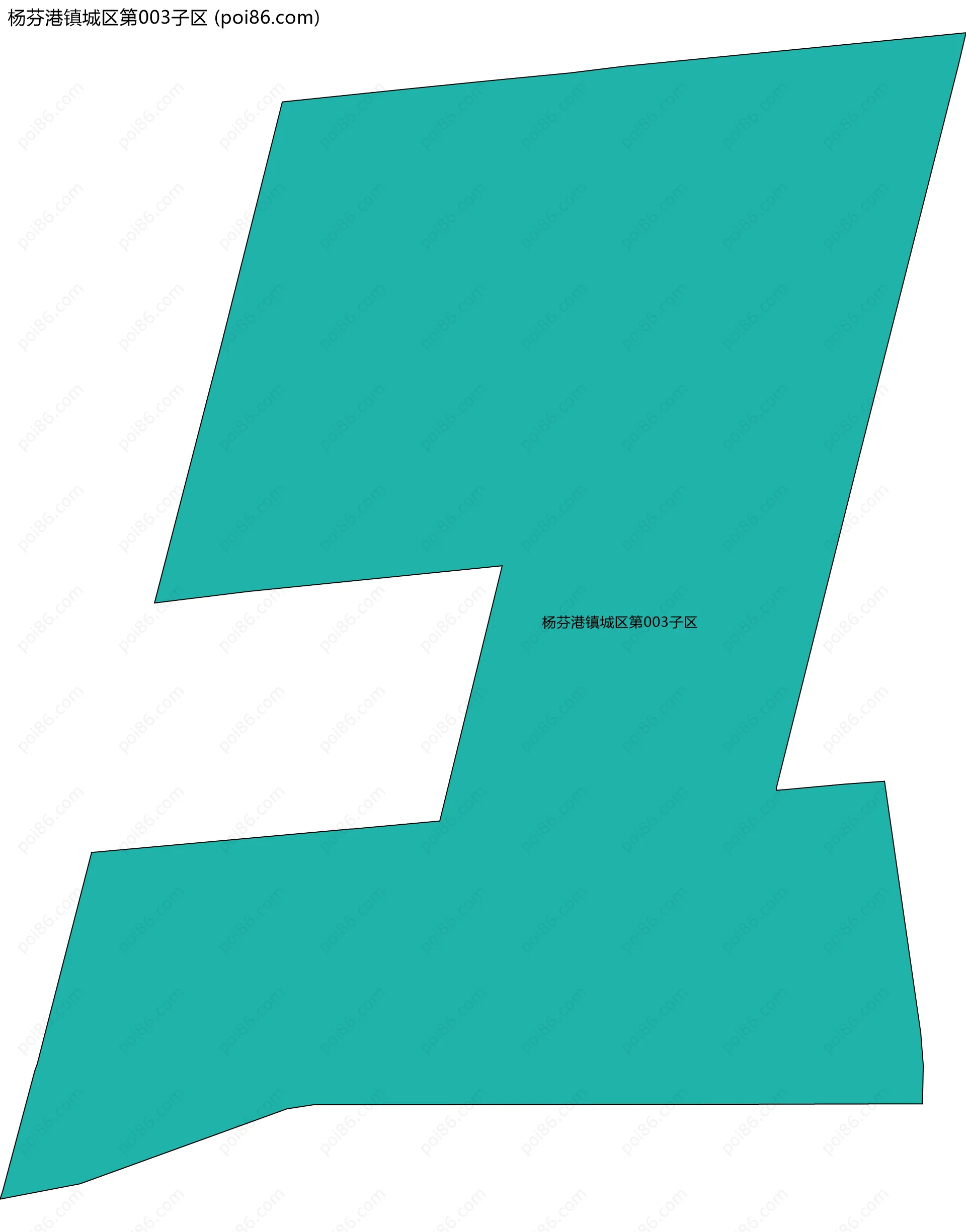 杨芬港镇城区第003子区边界地图