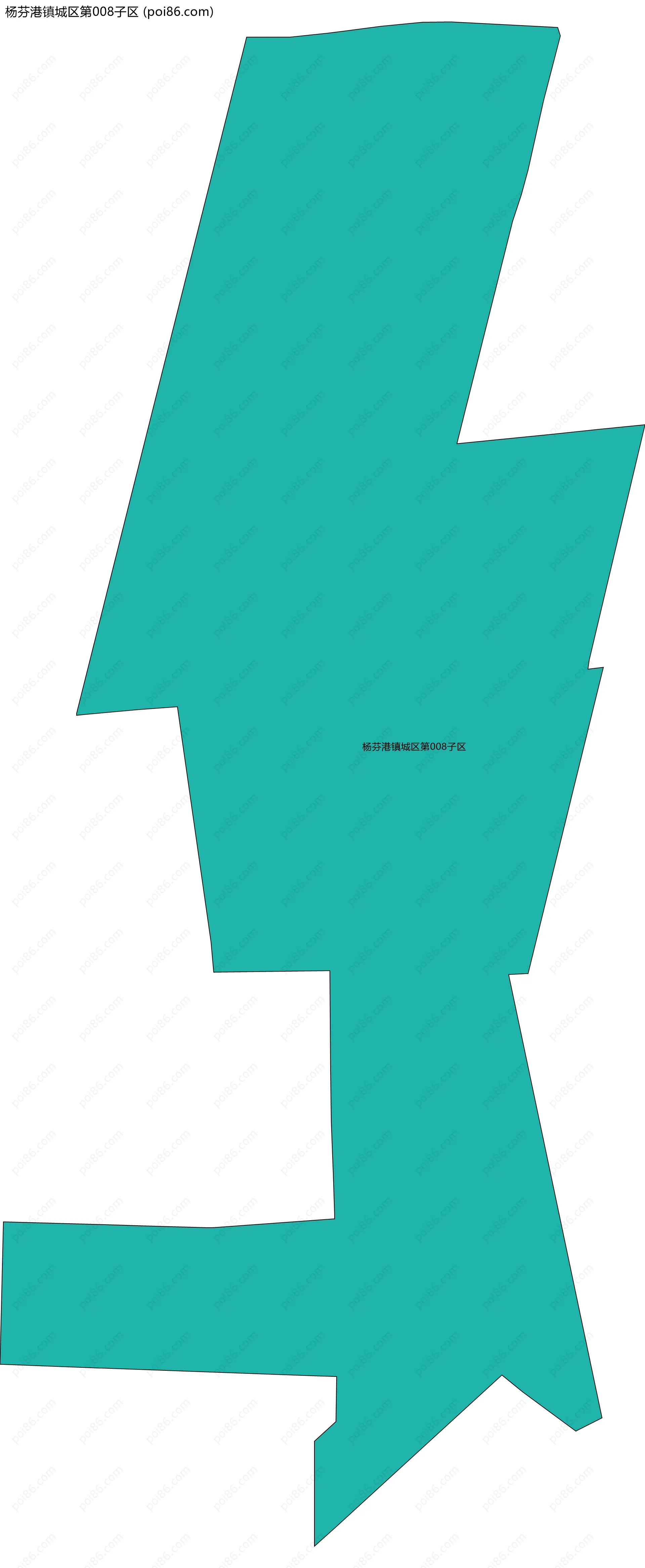 杨芬港镇城区第008子区边界地图