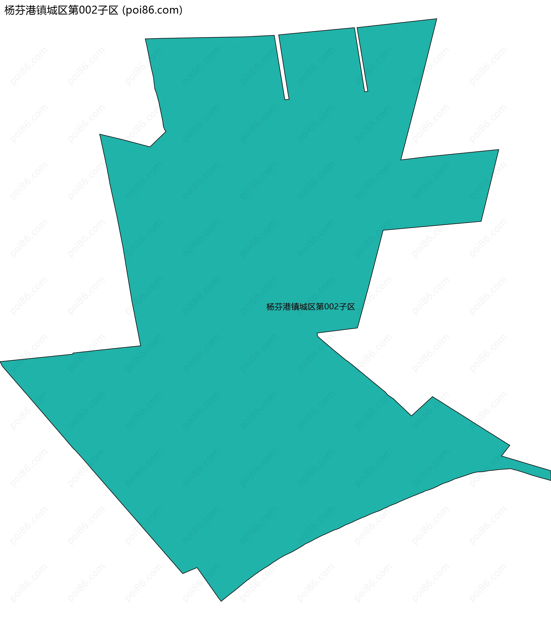 杨芬港镇城区第002子区边界地图