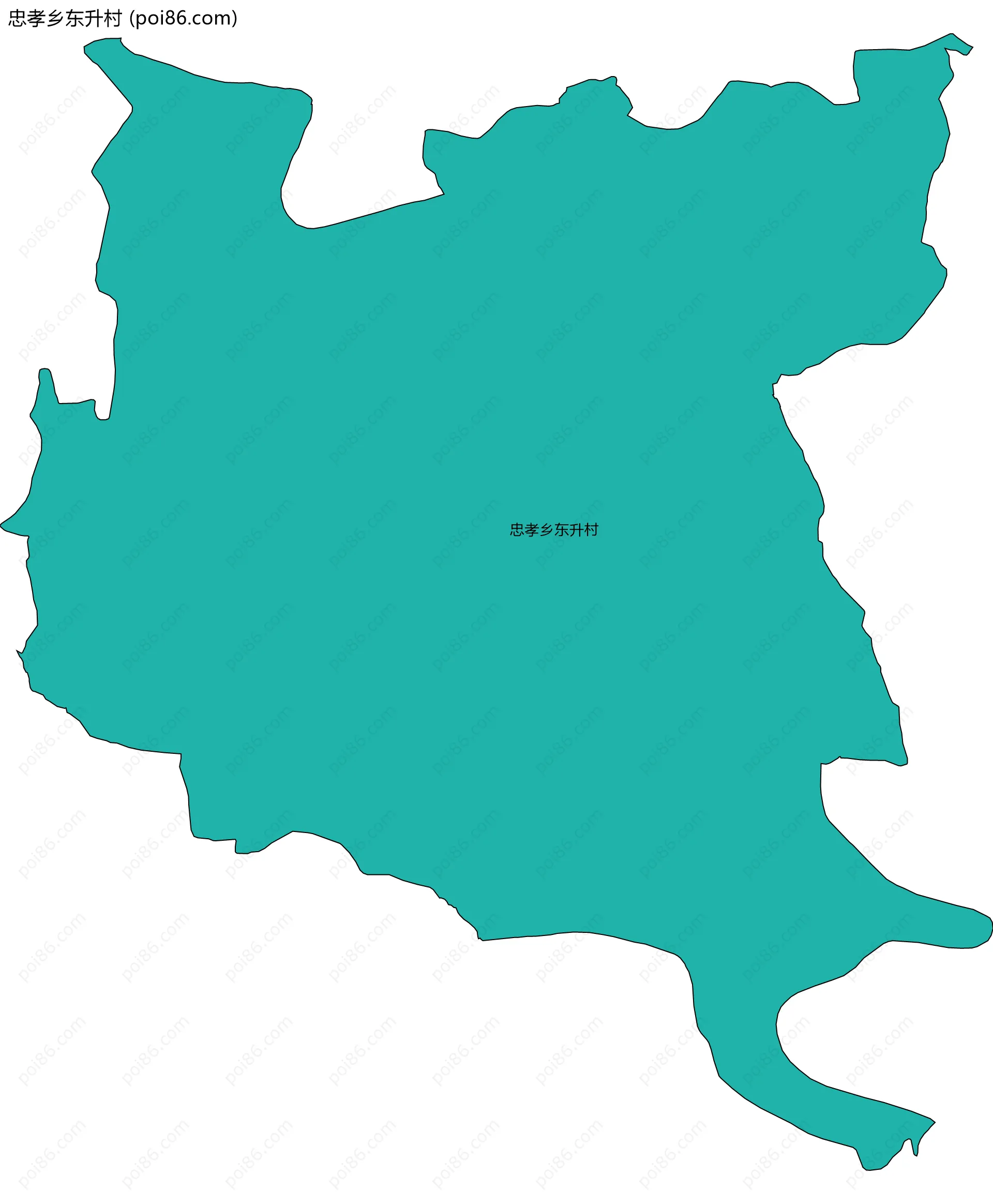 忠孝乡东升村边界地图