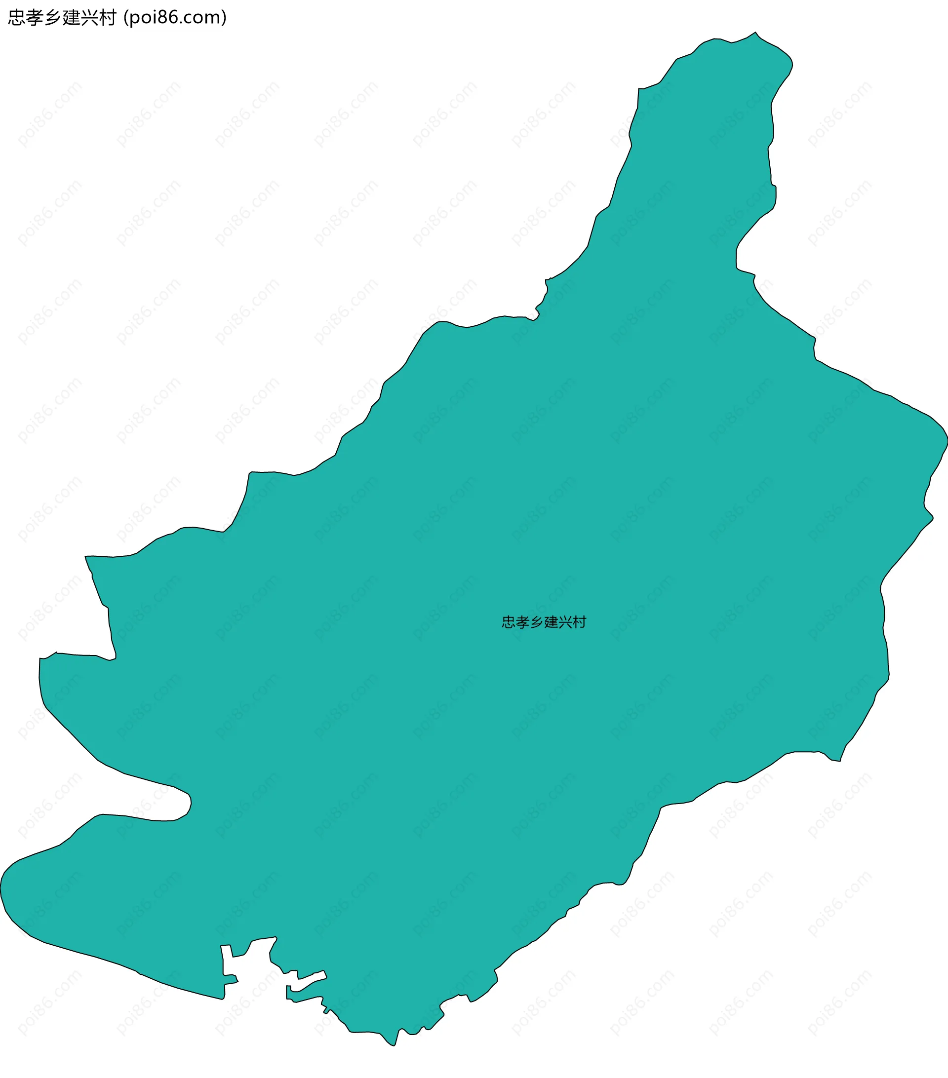 忠孝乡建兴村边界地图