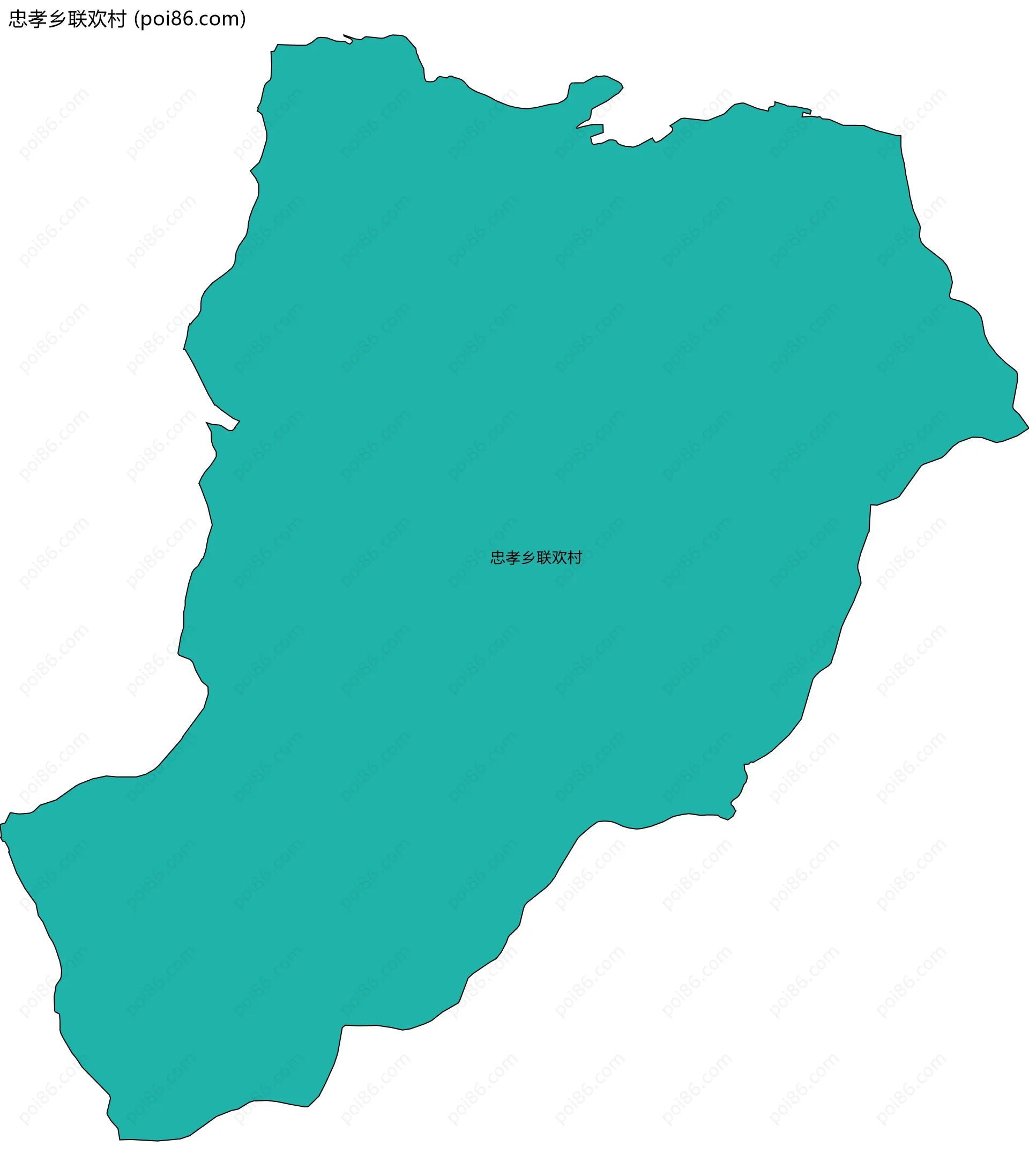 忠孝乡联欢村边界地图