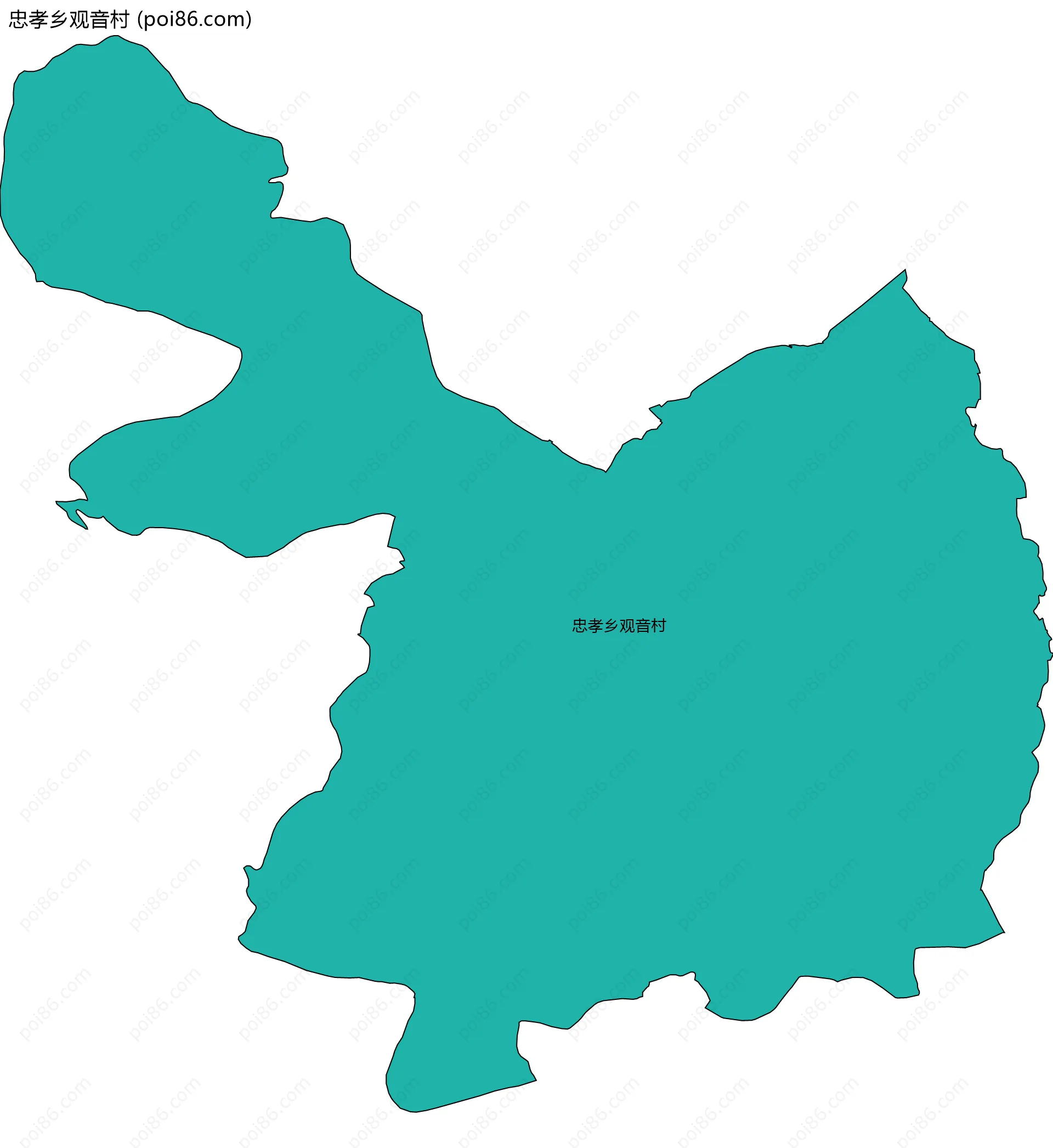 忠孝乡观音村边界地图
