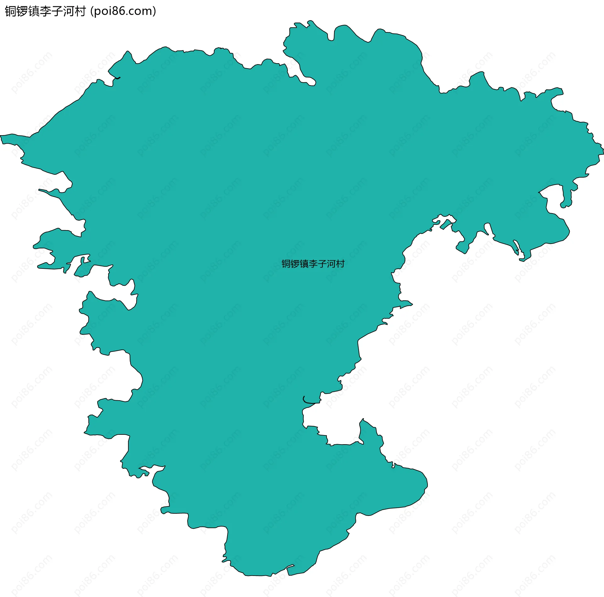 铜锣镇李子河村边界地图