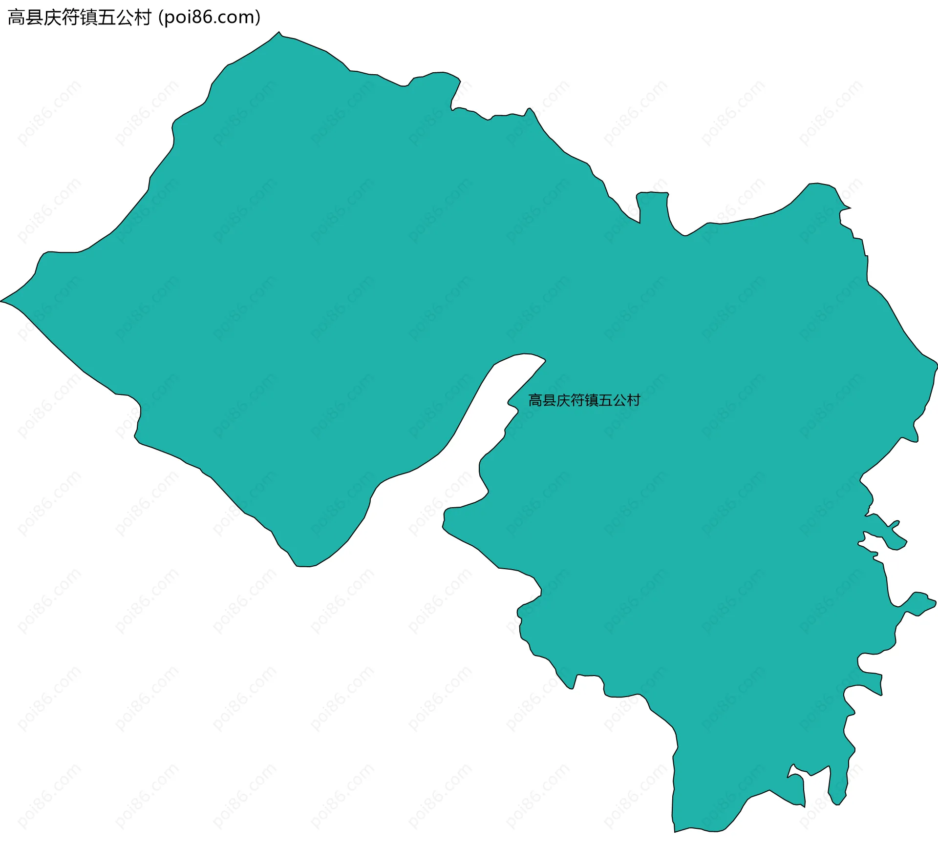 高县庆符镇五公村边界地图