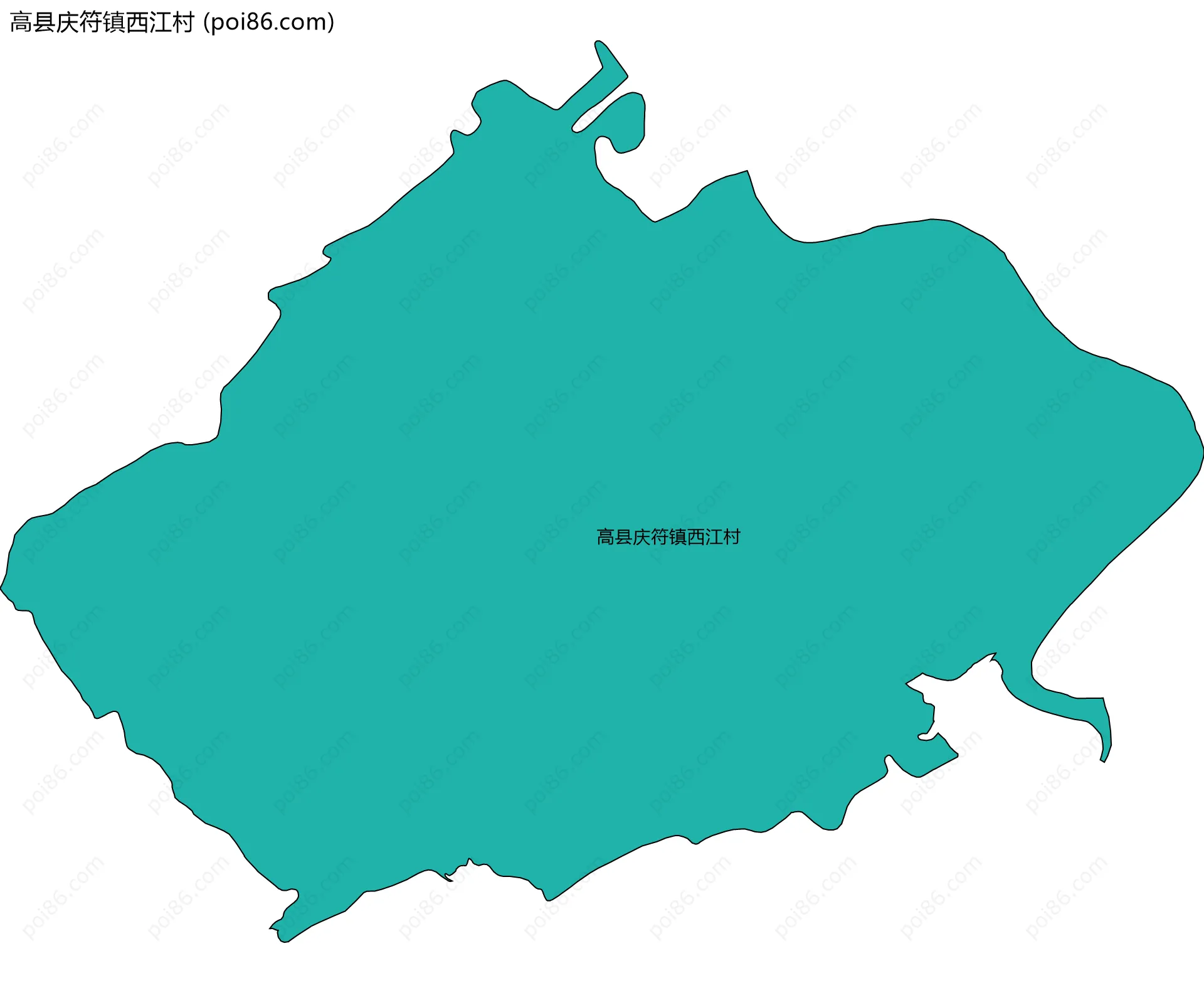 高县庆符镇西江村边界地图