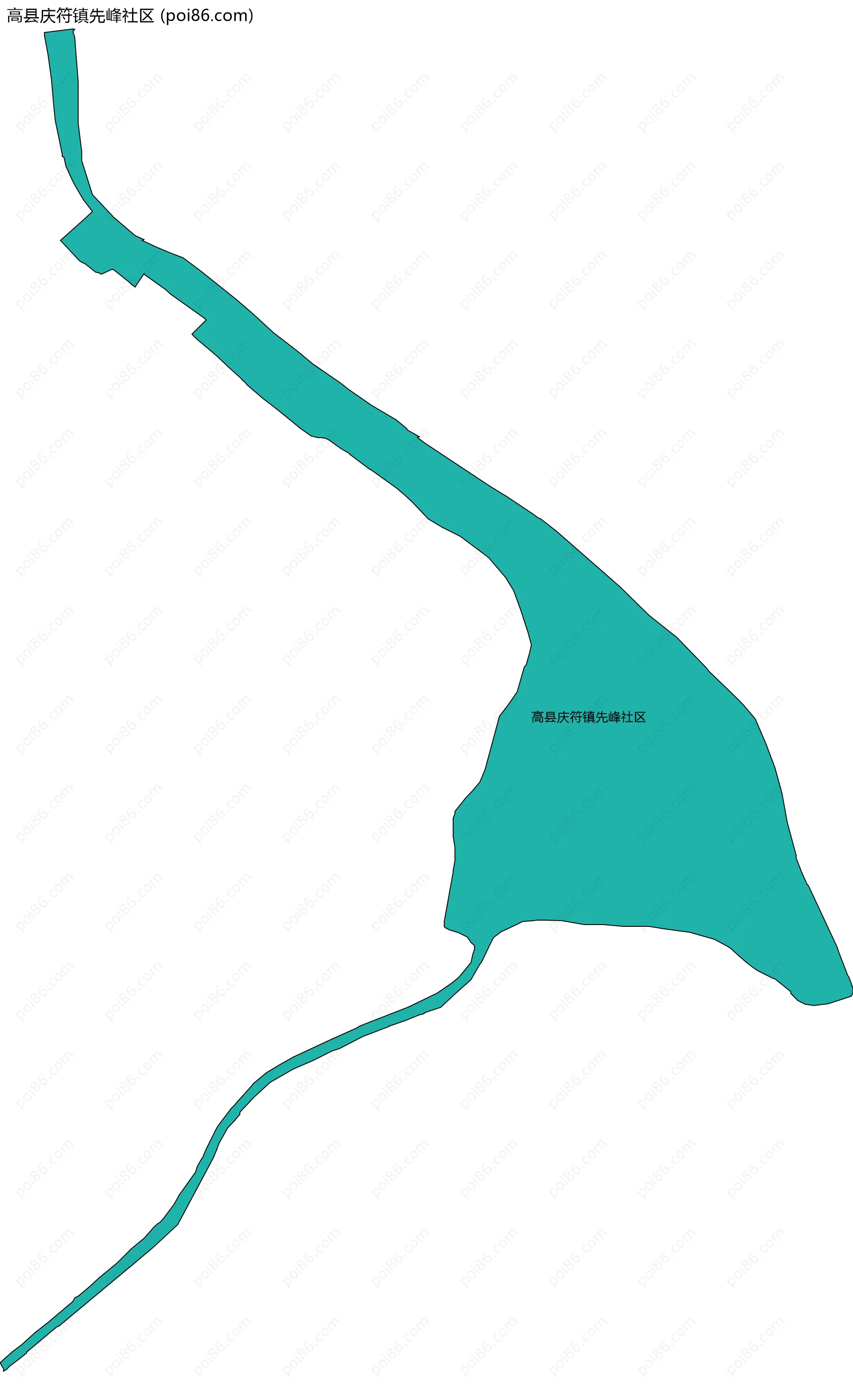高县庆符镇先峰社区边界地图
