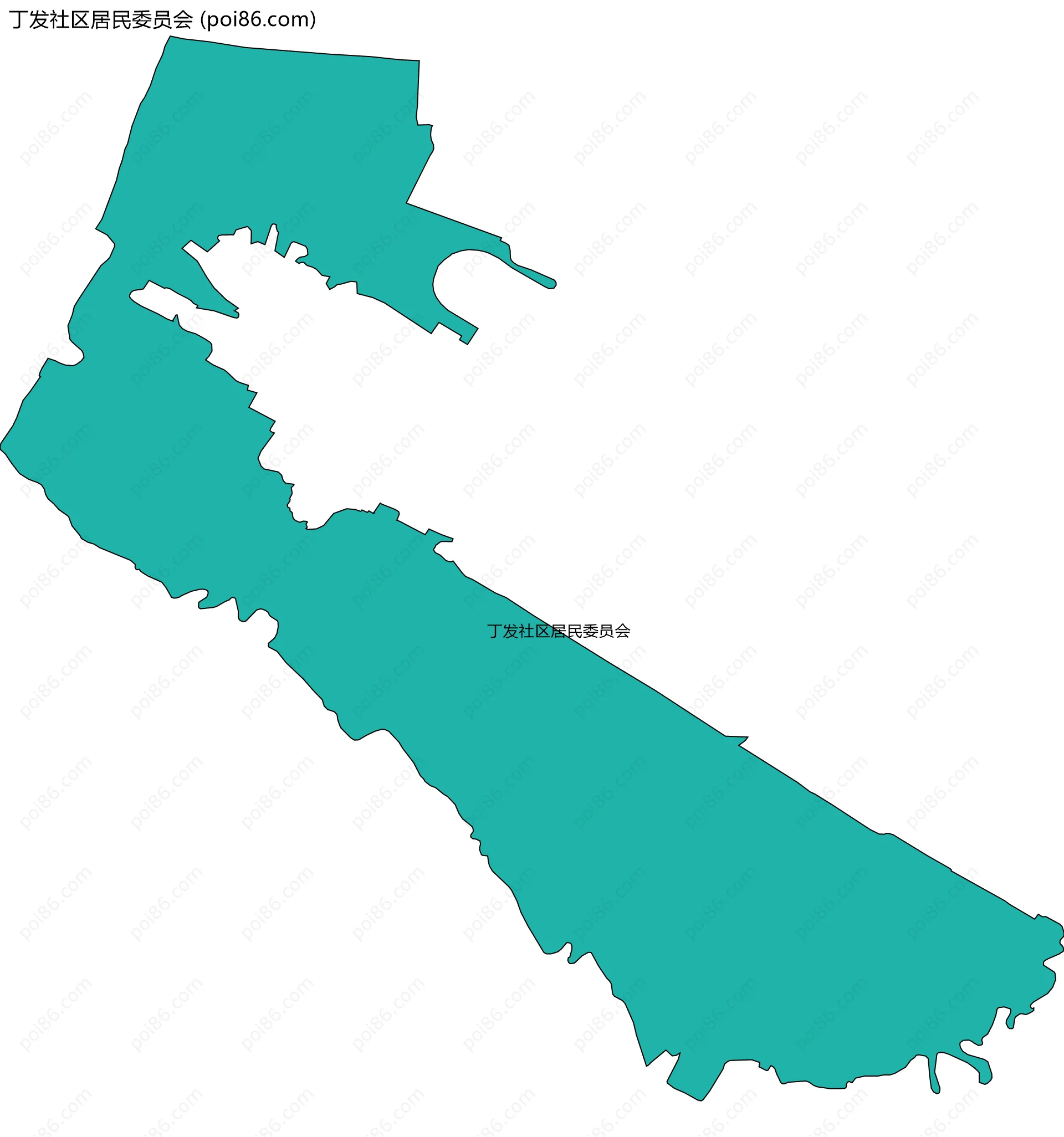 丁发社区居民委员会边界地图