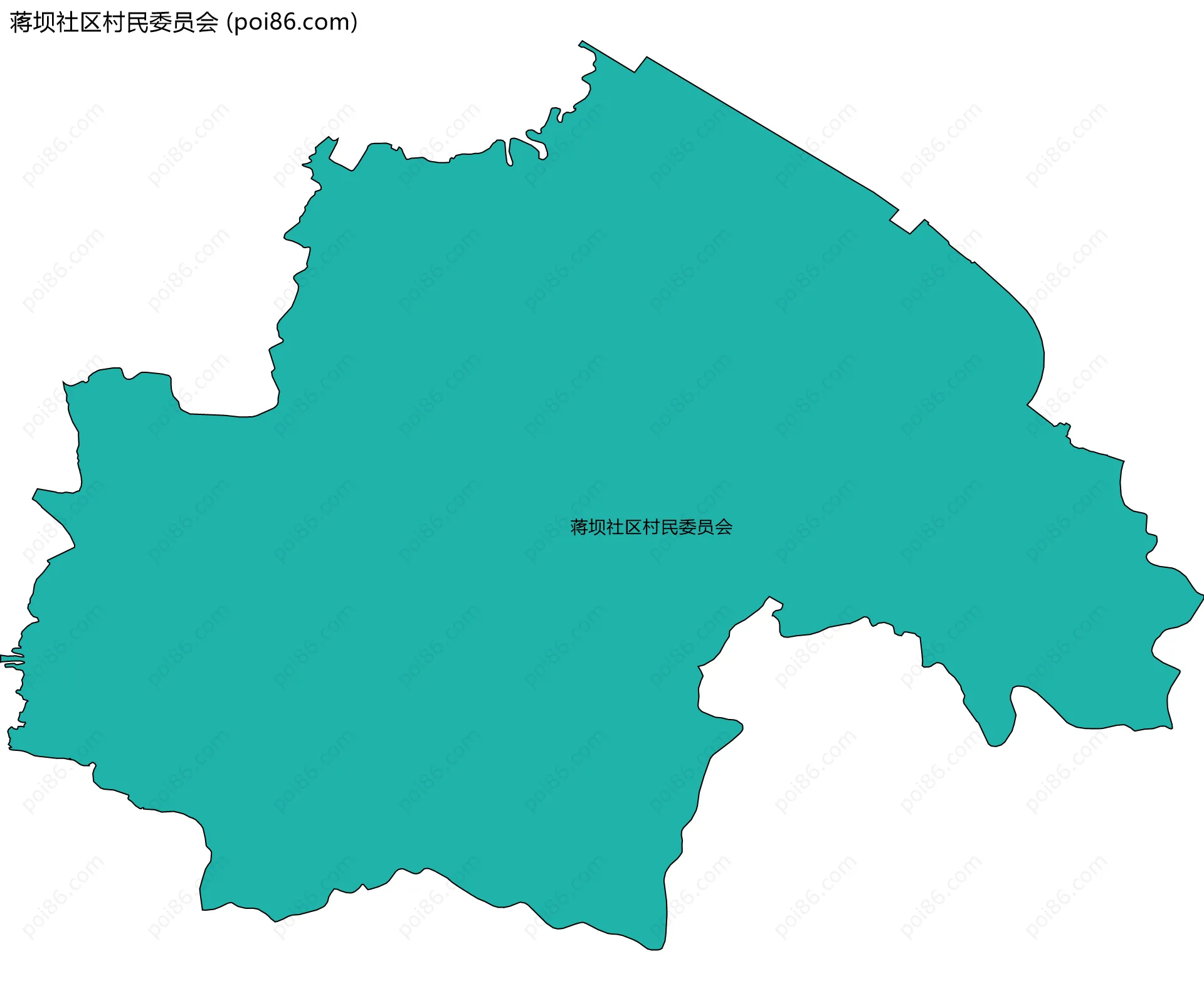 蒋坝社区村民委员会边界地图