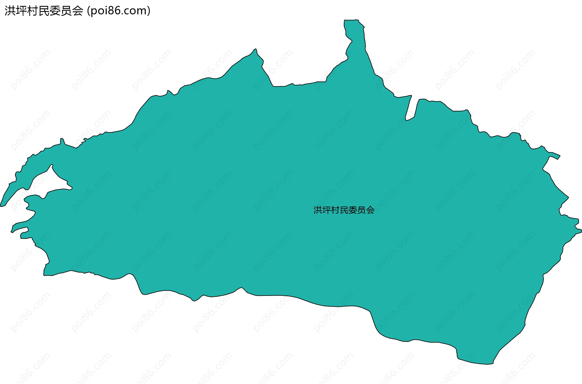 洪坪村民委员会边界地图