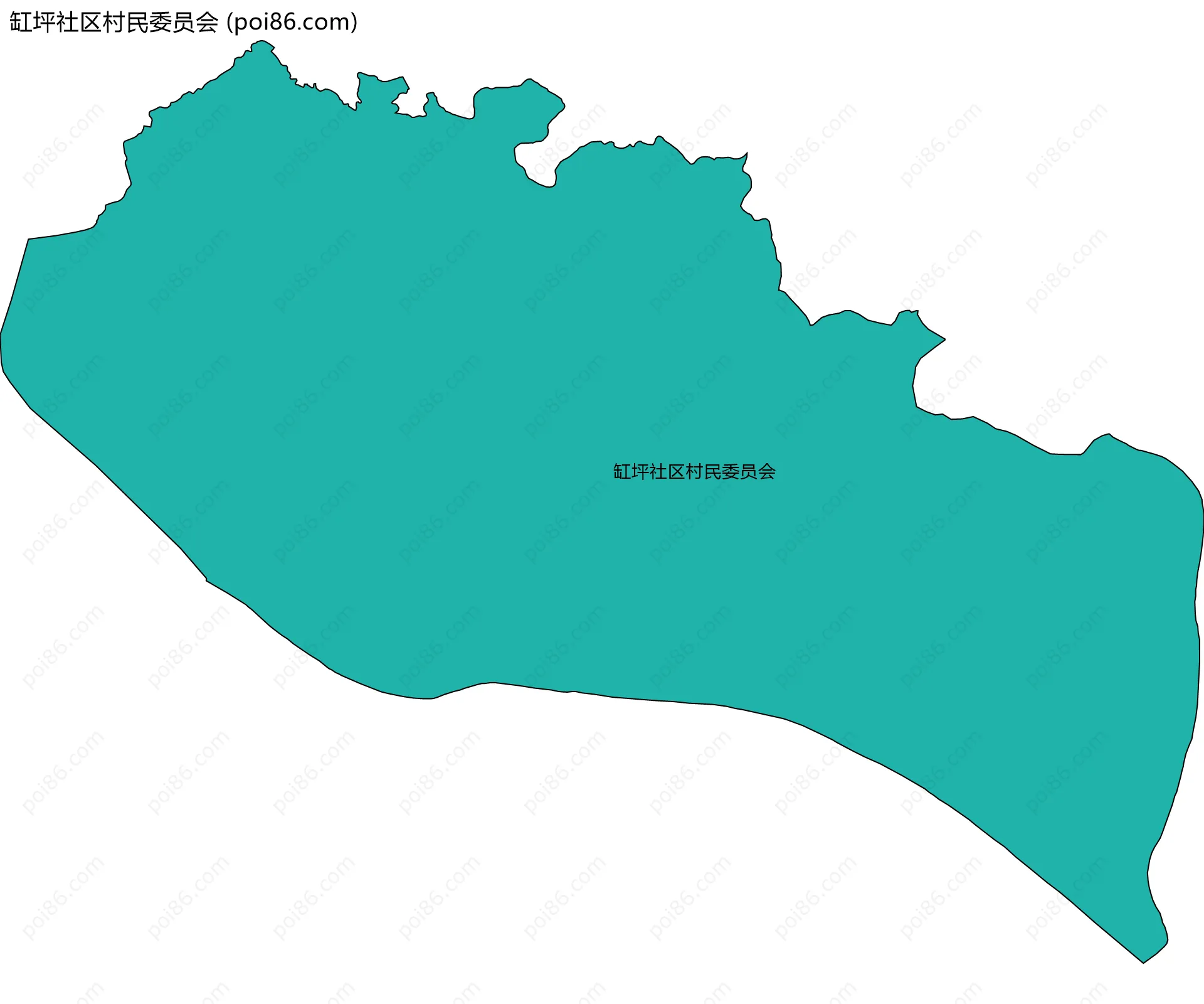 缸坪社区村民委员会边界地图