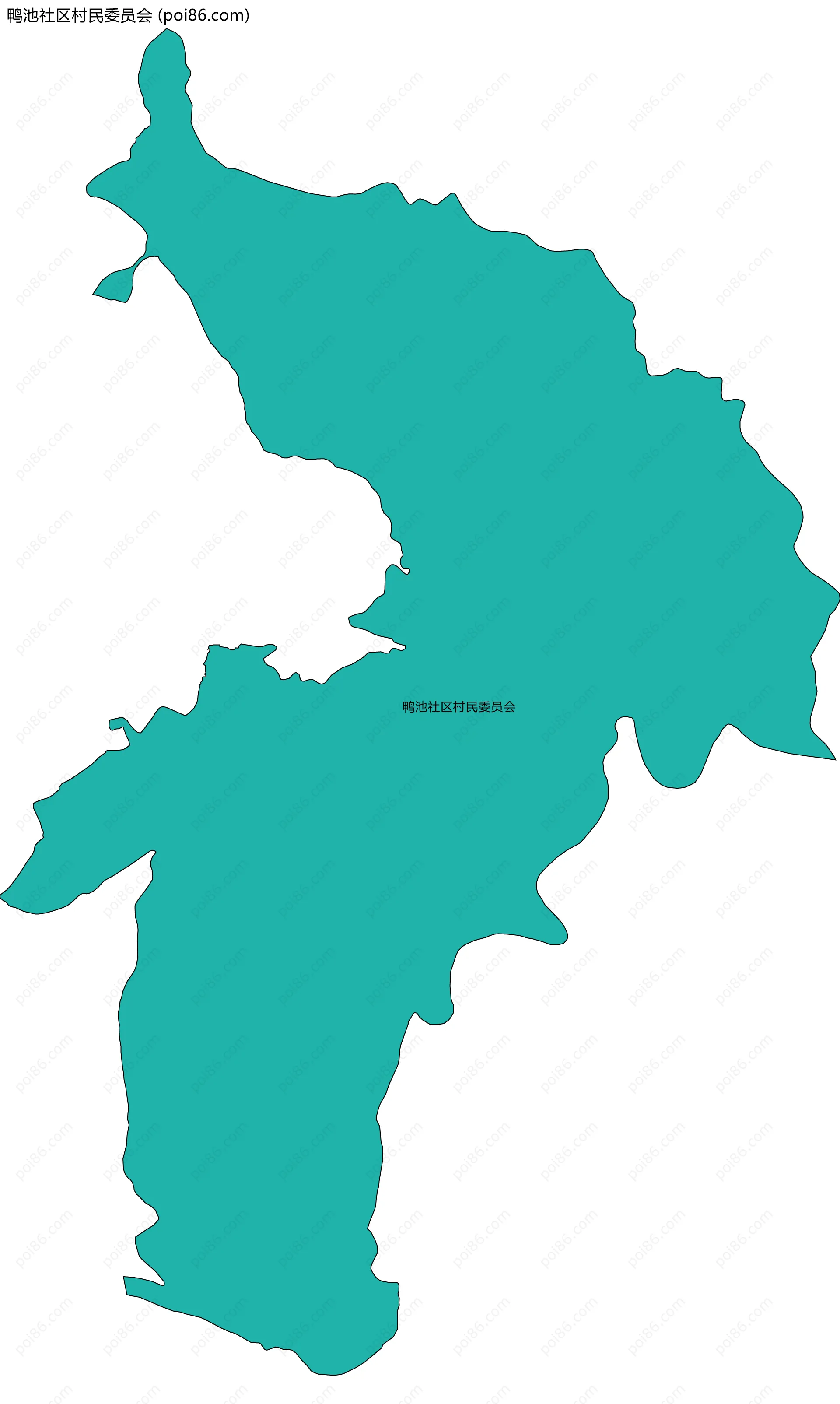 鸭池社区村民委员会边界地图