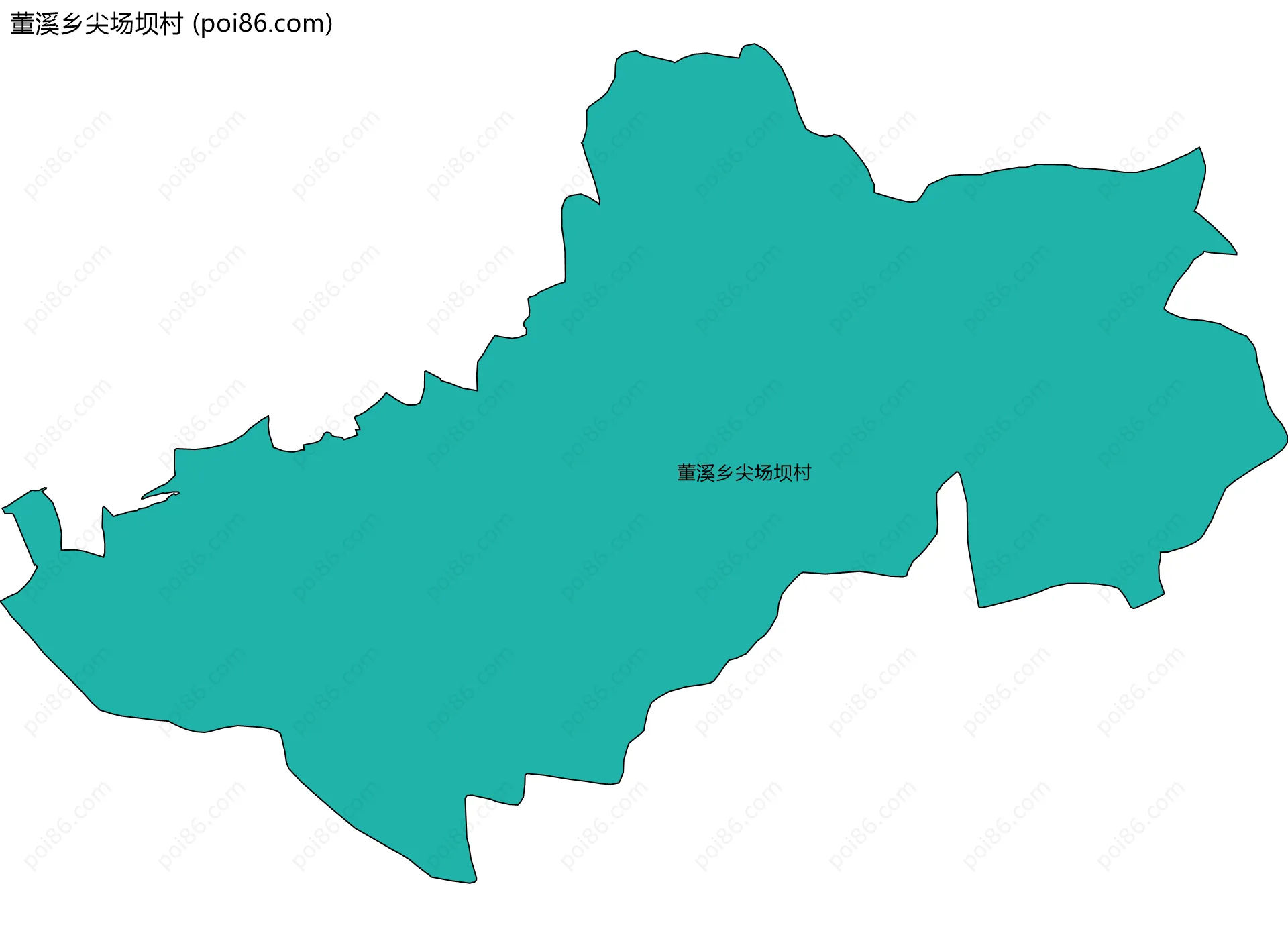 董溪乡尖场坝村边界地图