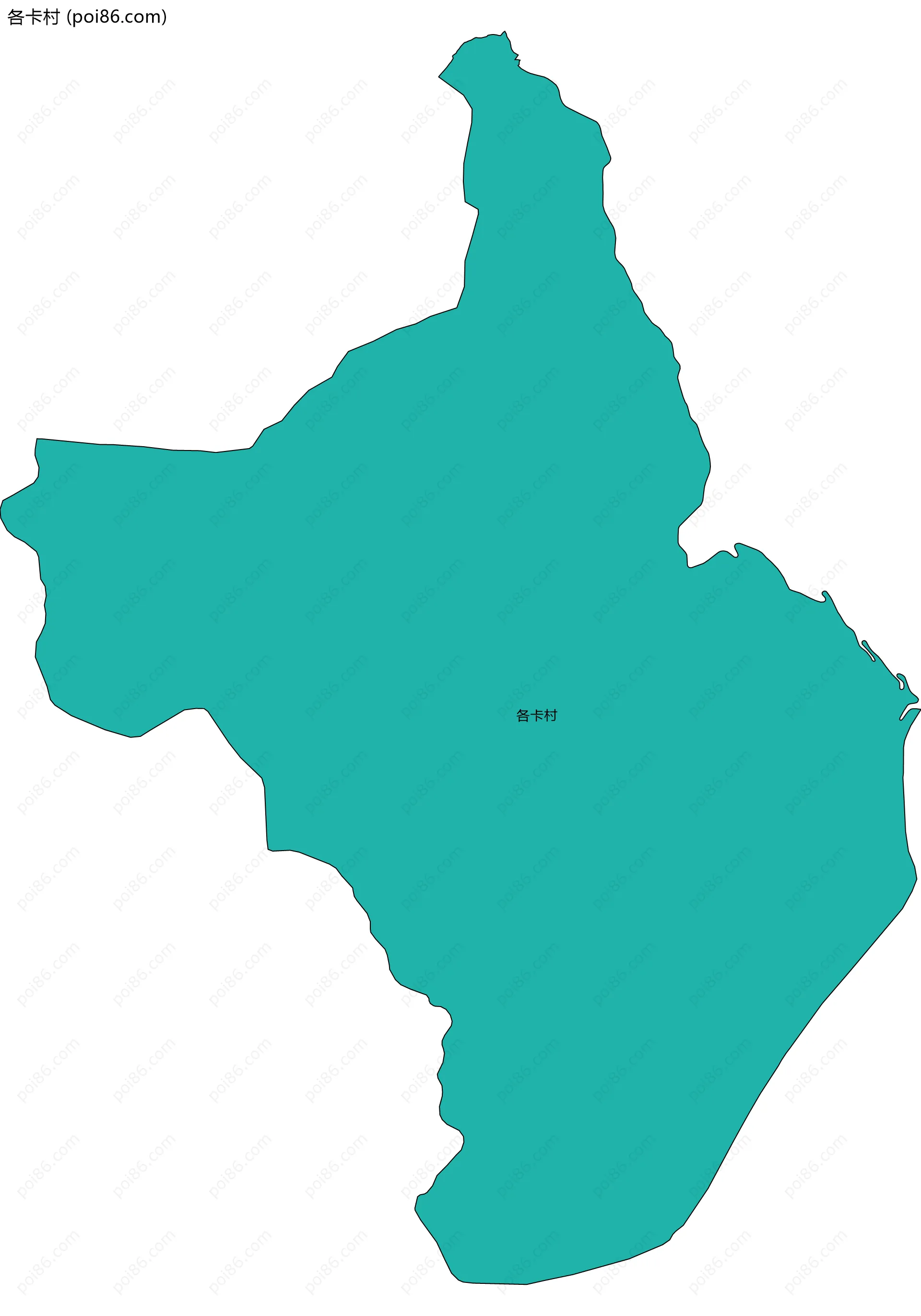 各卡村边界地图