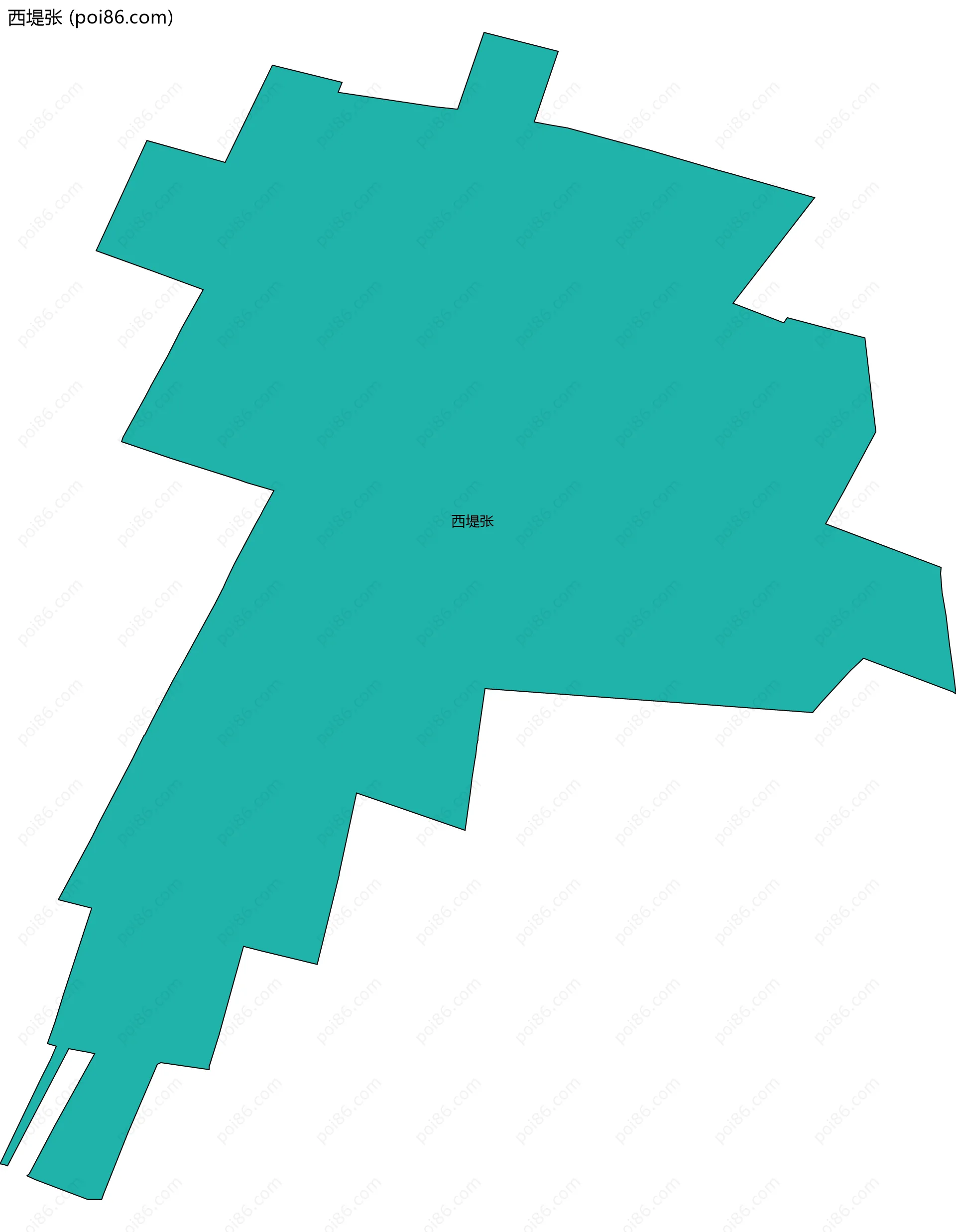 西堤张边界地图