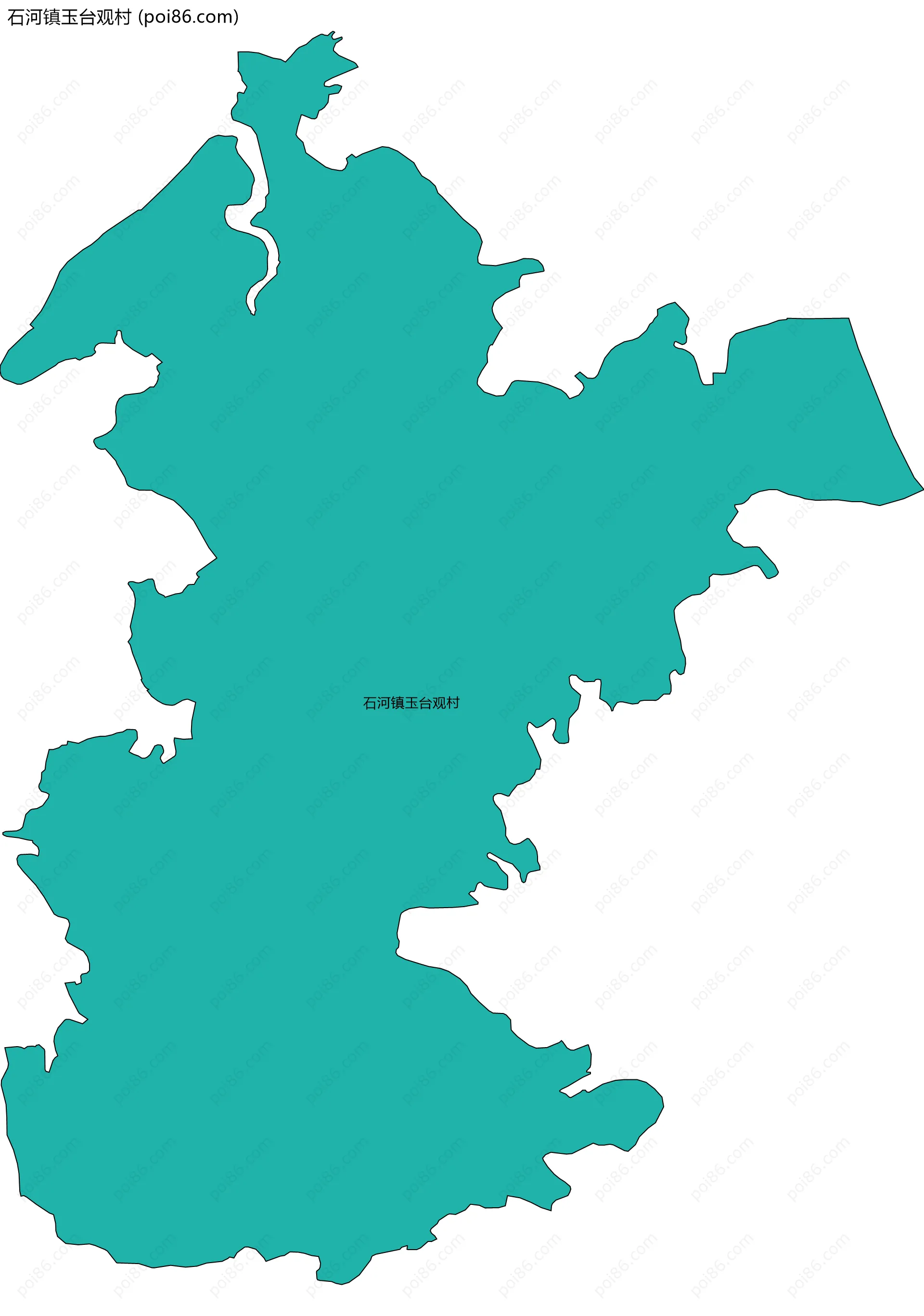 石河镇玉台观村边界地图