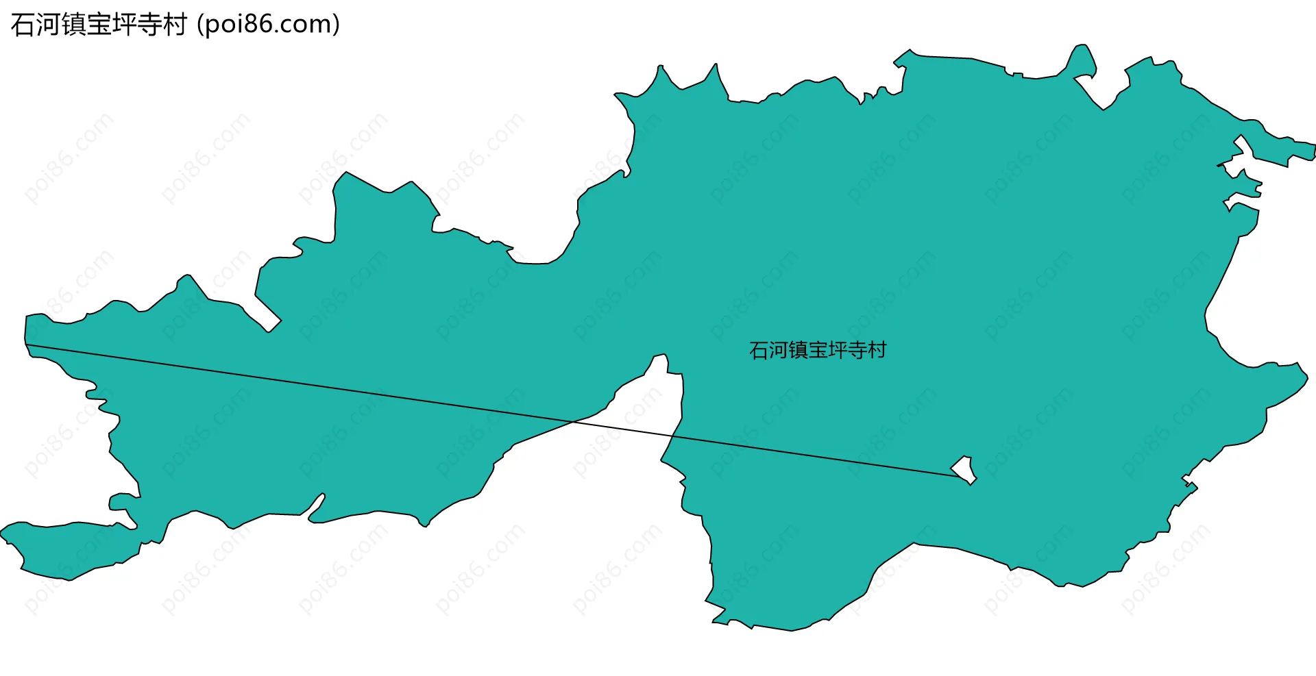 石河镇宝坪寺村边界地图