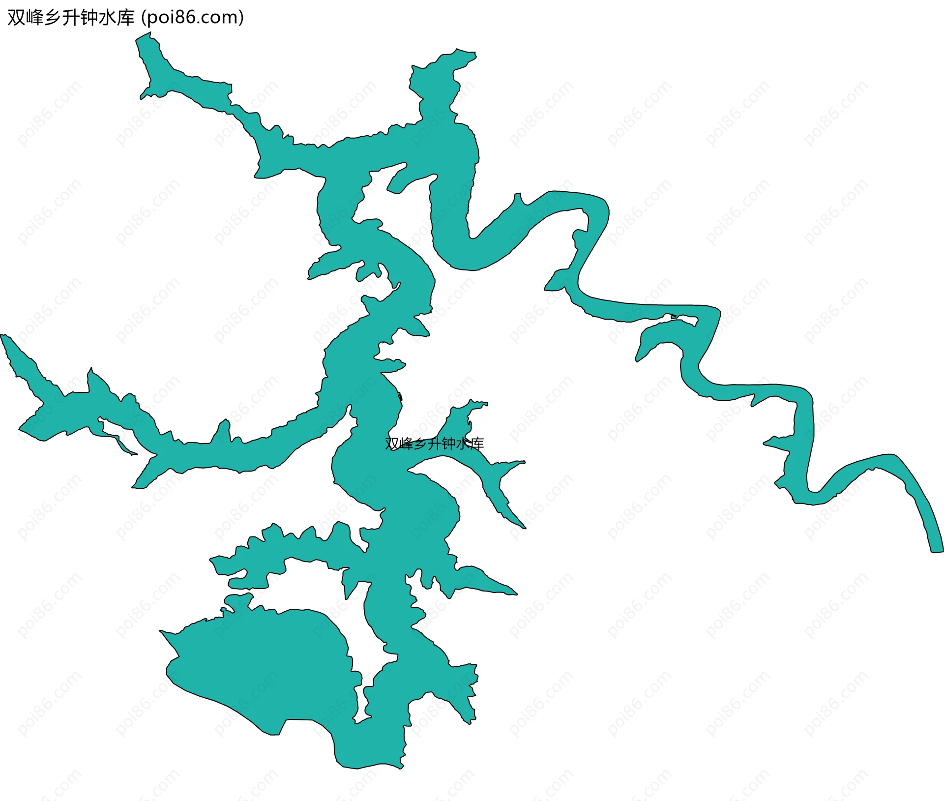 双峰乡升钟水库边界地图