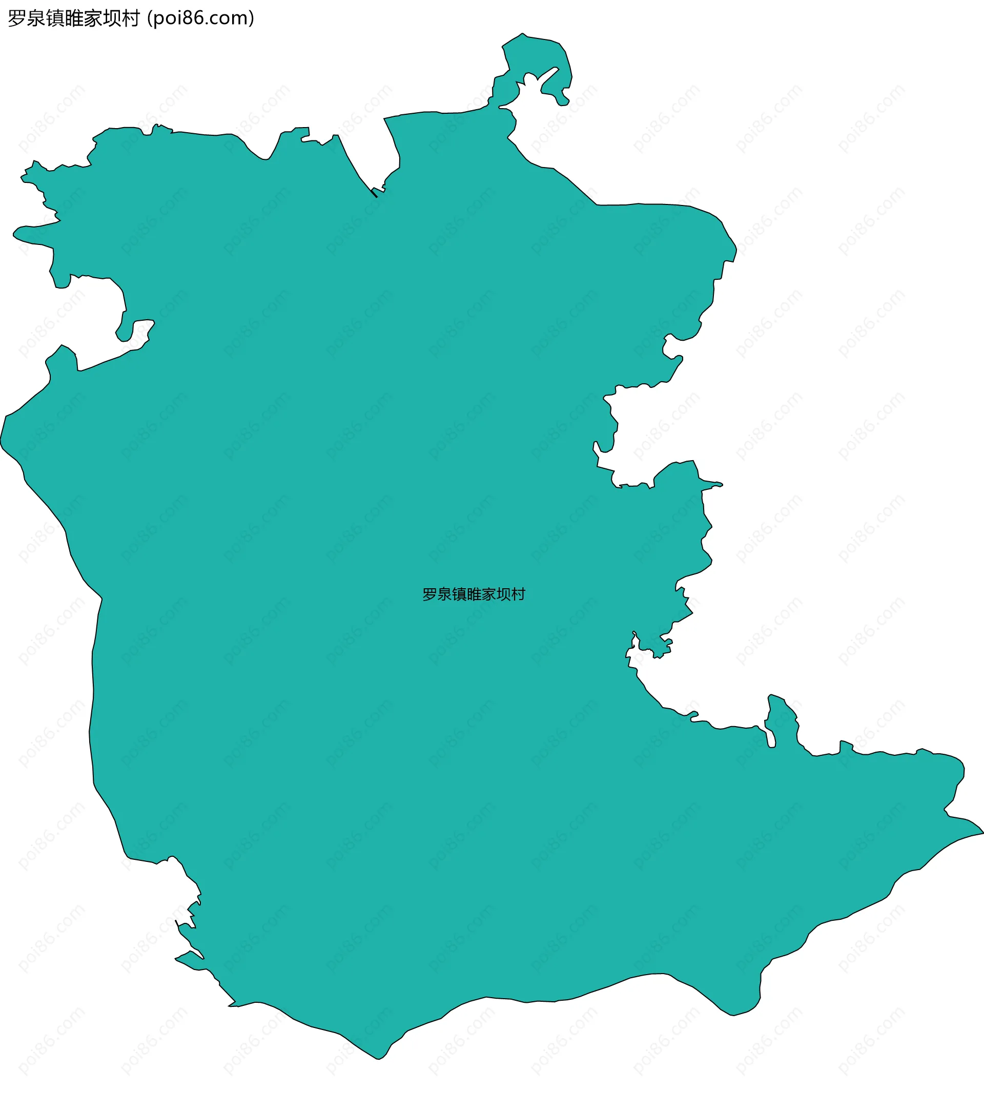 罗泉镇睢家坝村边界地图