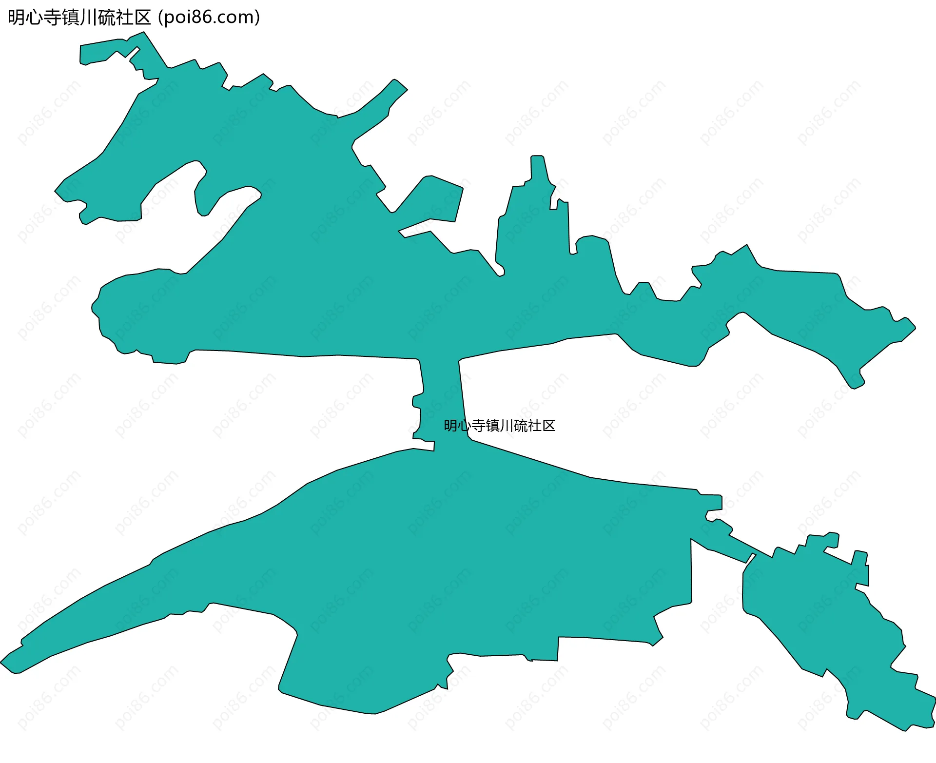 明心寺镇川硫社区边界地图