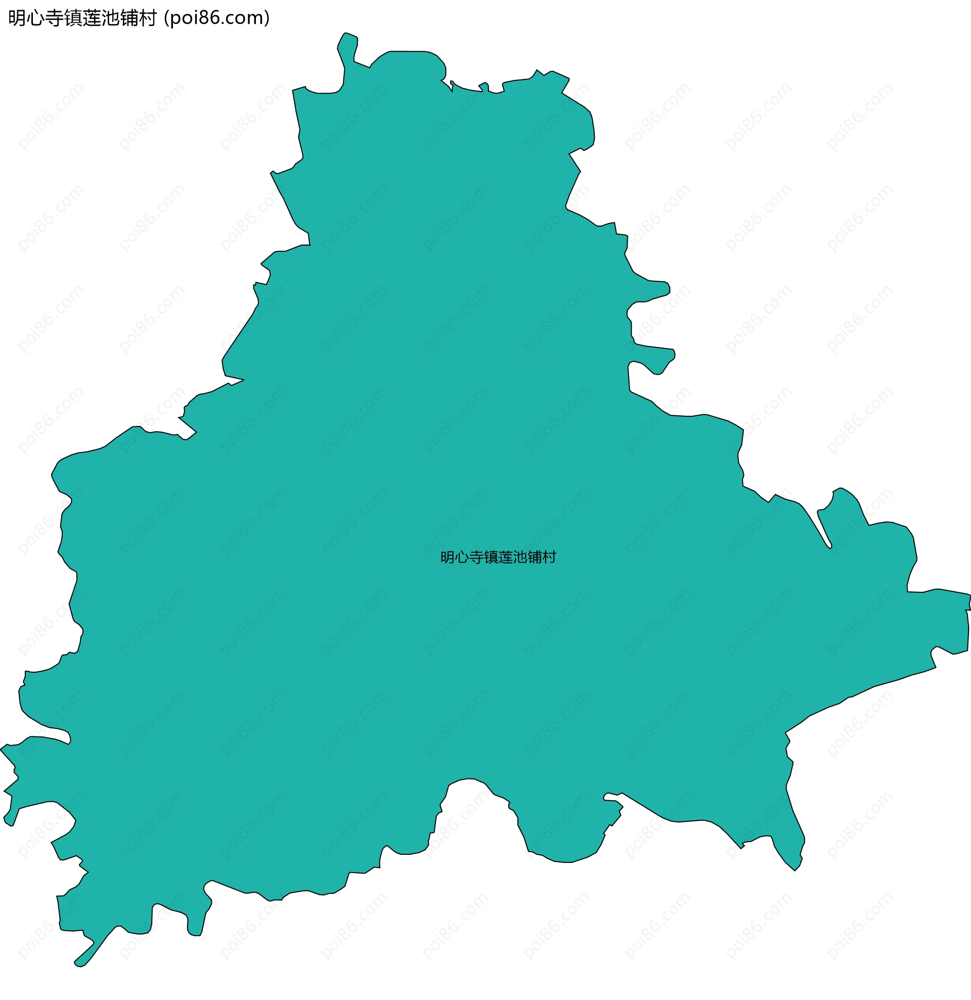 明心寺镇莲池铺村边界地图