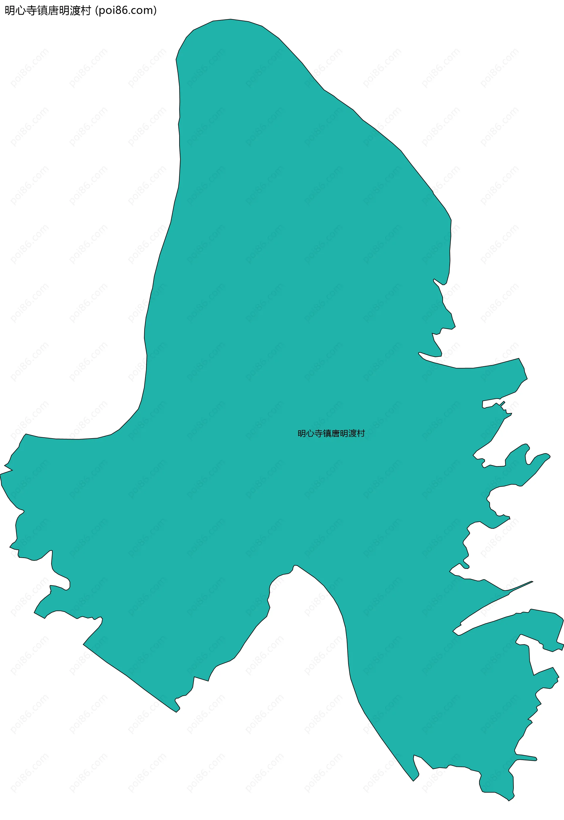 明心寺镇唐明渡村边界地图