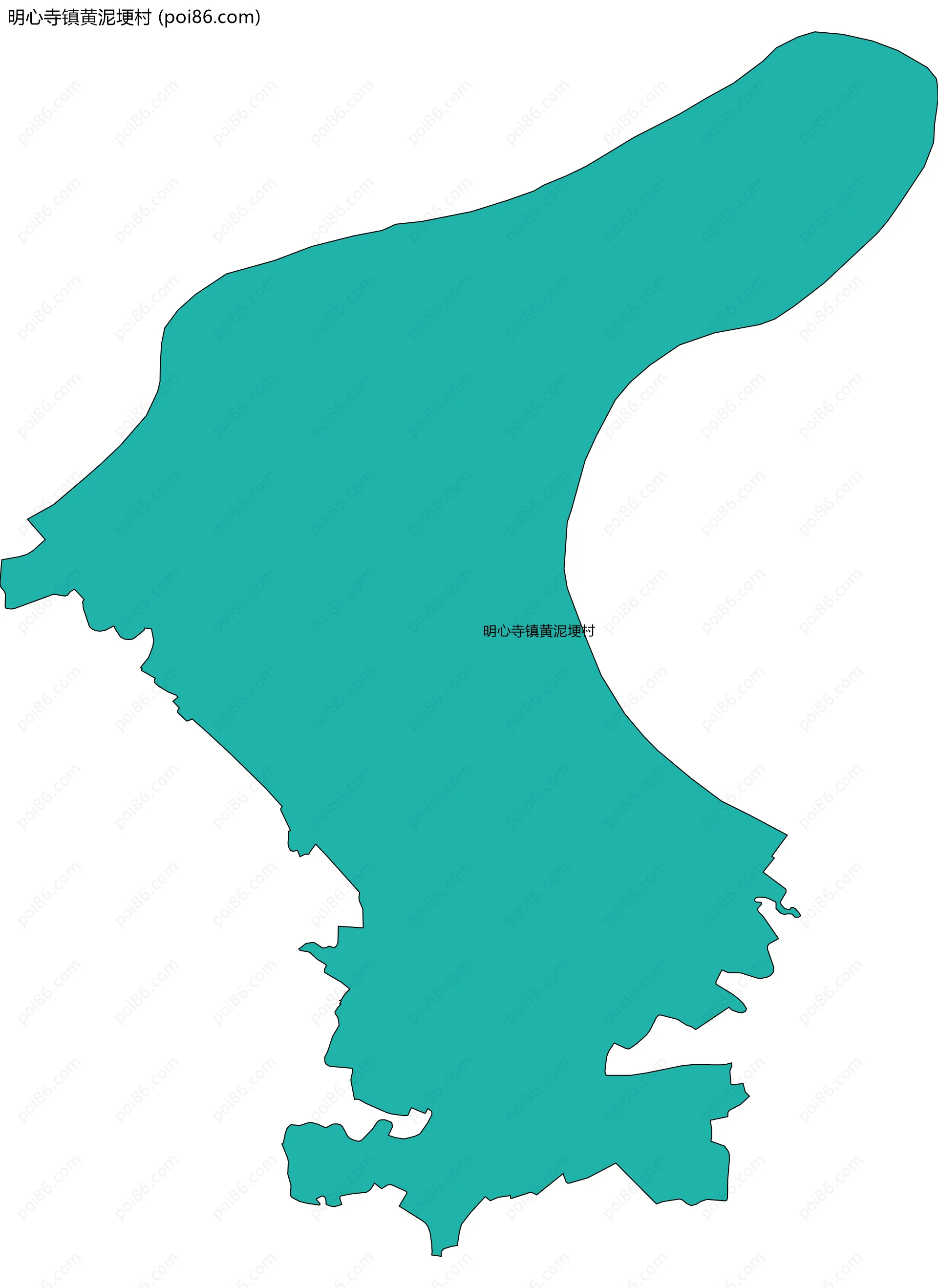 明心寺镇黄泥埂村边界地图