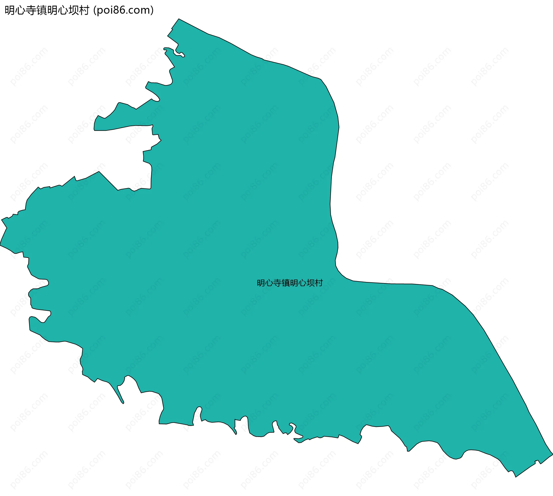 明心寺镇明心坝村边界地图