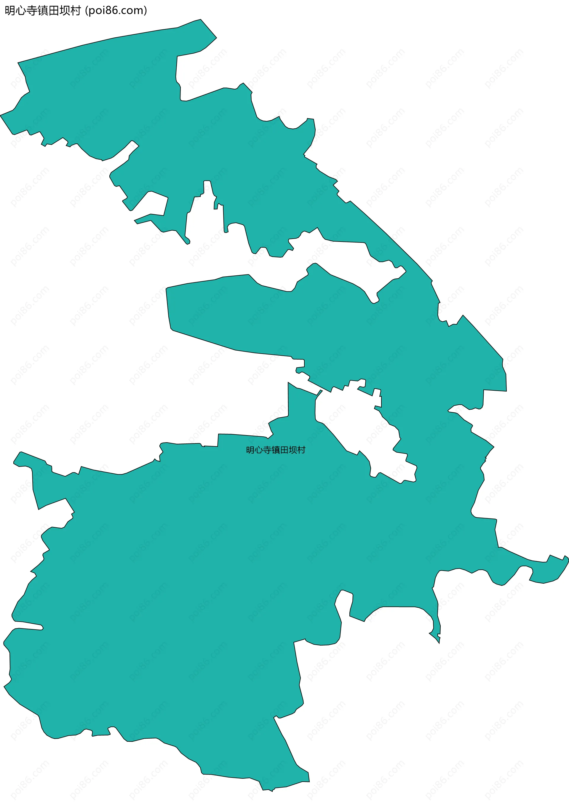 明心寺镇田坝村边界地图