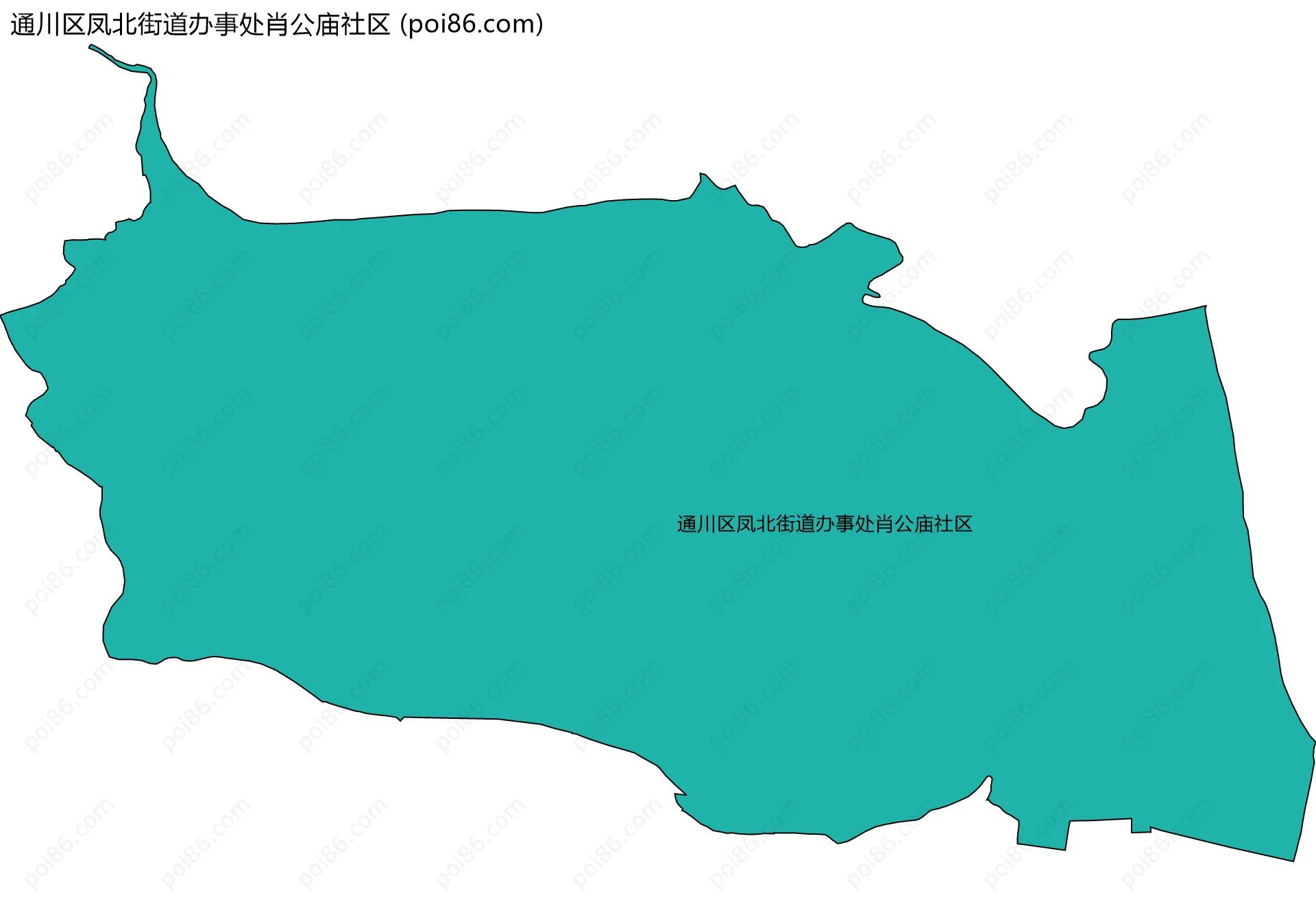 通川区凤北街道办事处肖公庙社区边界地图