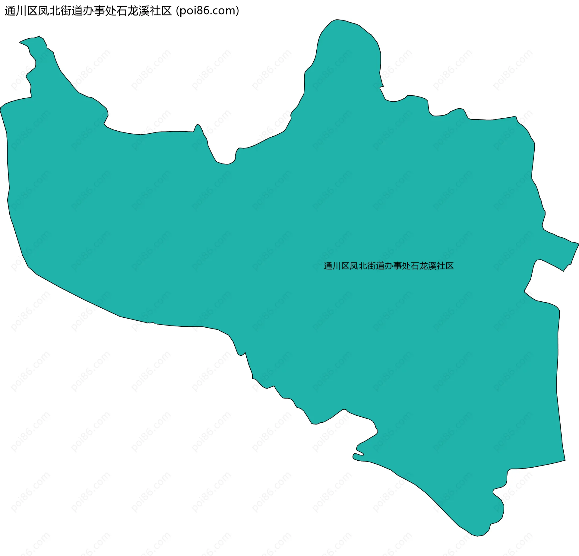 通川区凤北街道办事处石龙溪社区边界地图