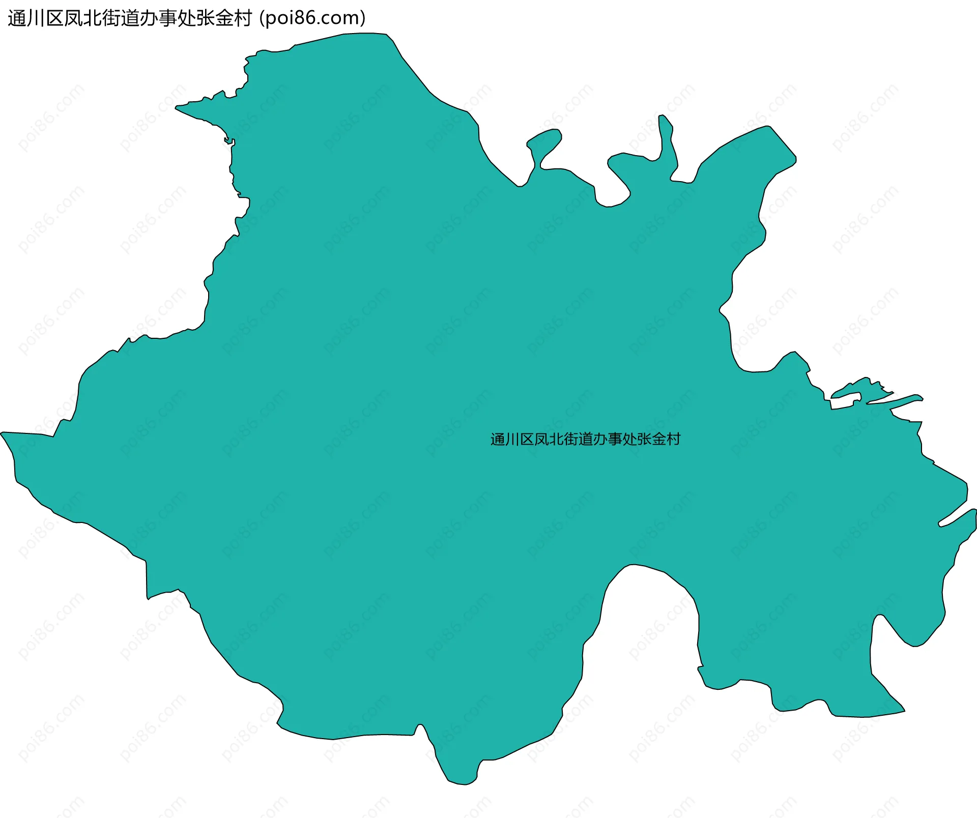 通川区凤北街道办事处张金村边界地图