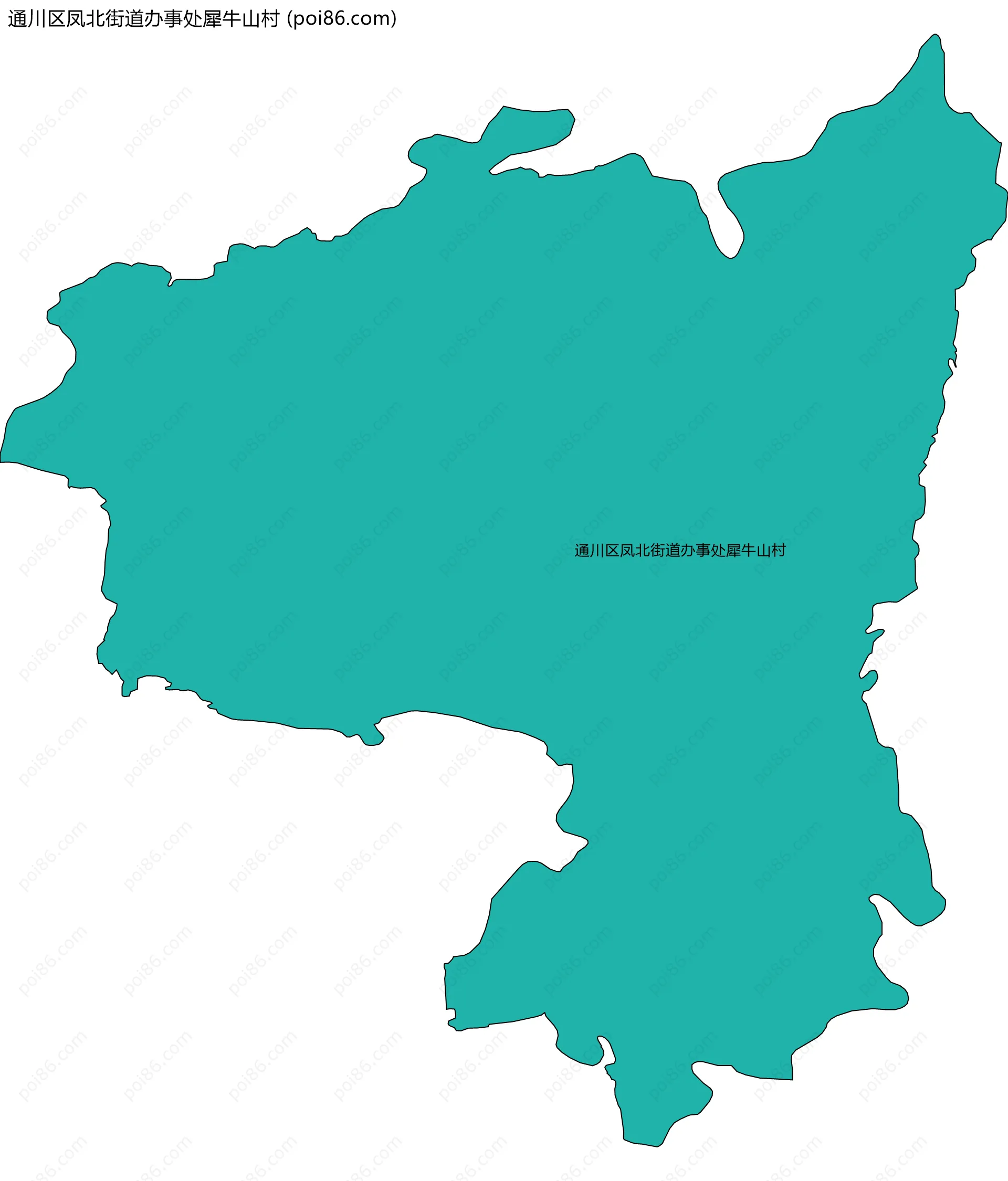 通川区凤北街道办事处犀牛山村边界地图