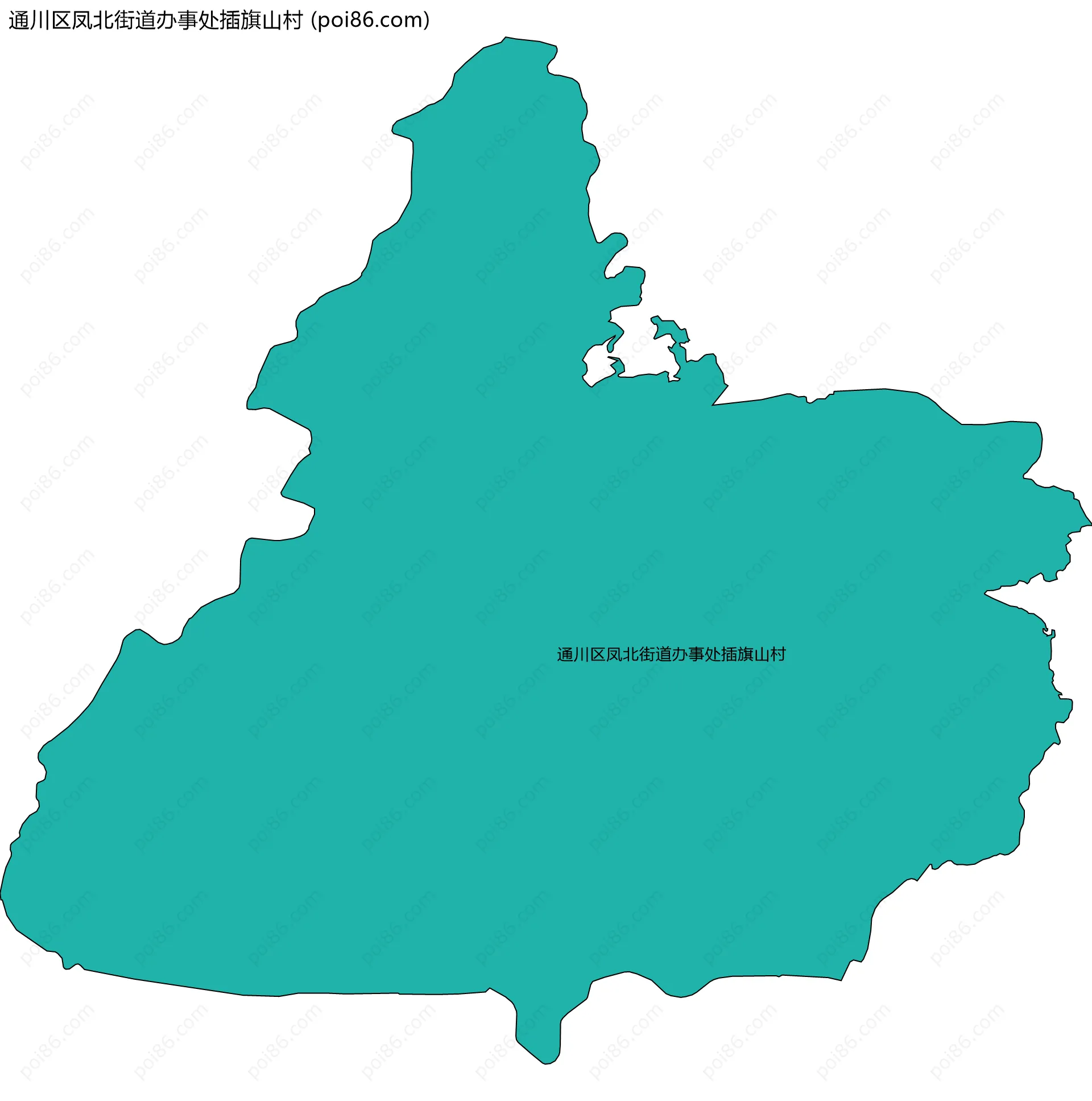 通川区凤北街道办事处插旗山村边界地图