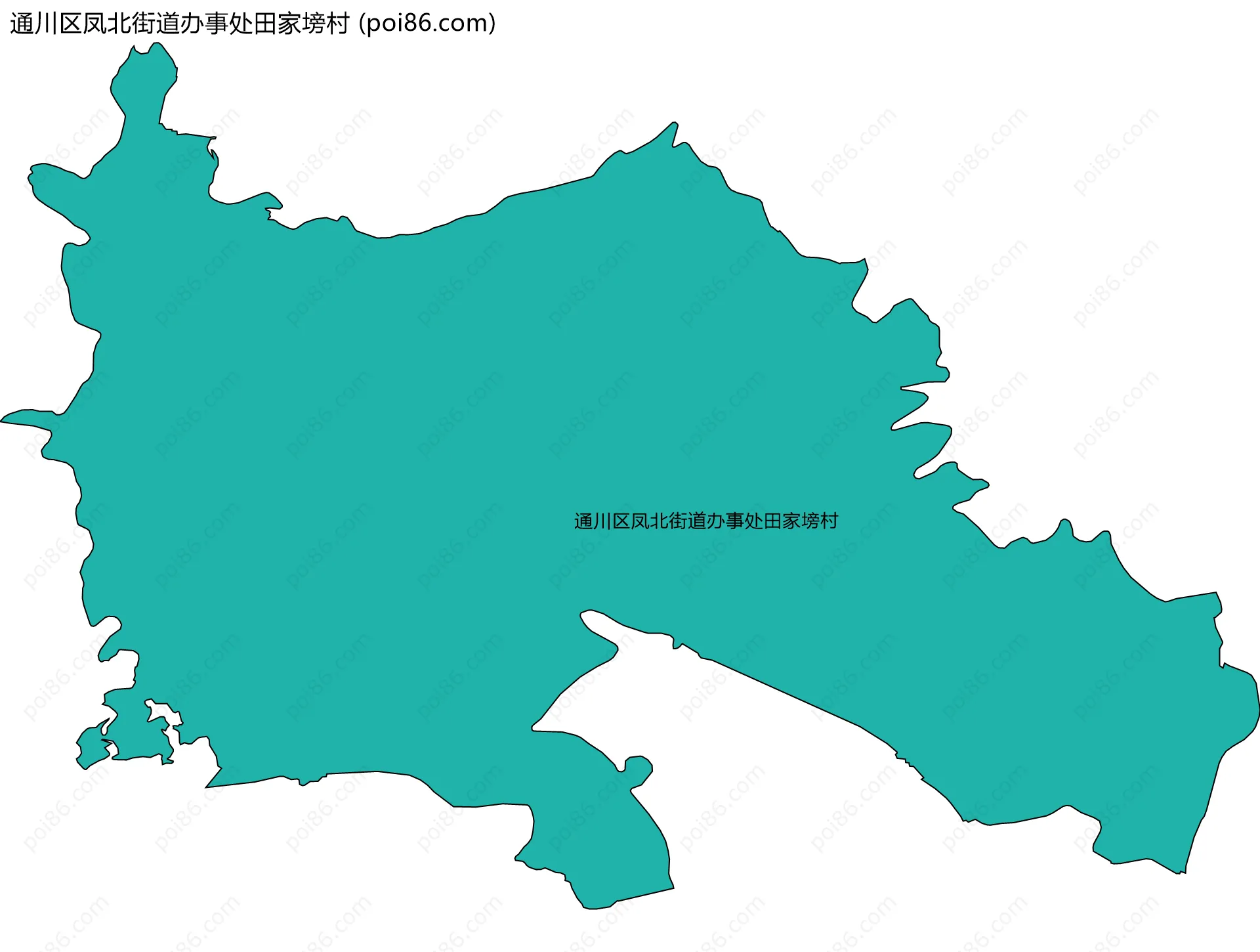 通川区凤北街道办事处田家塝村边界地图