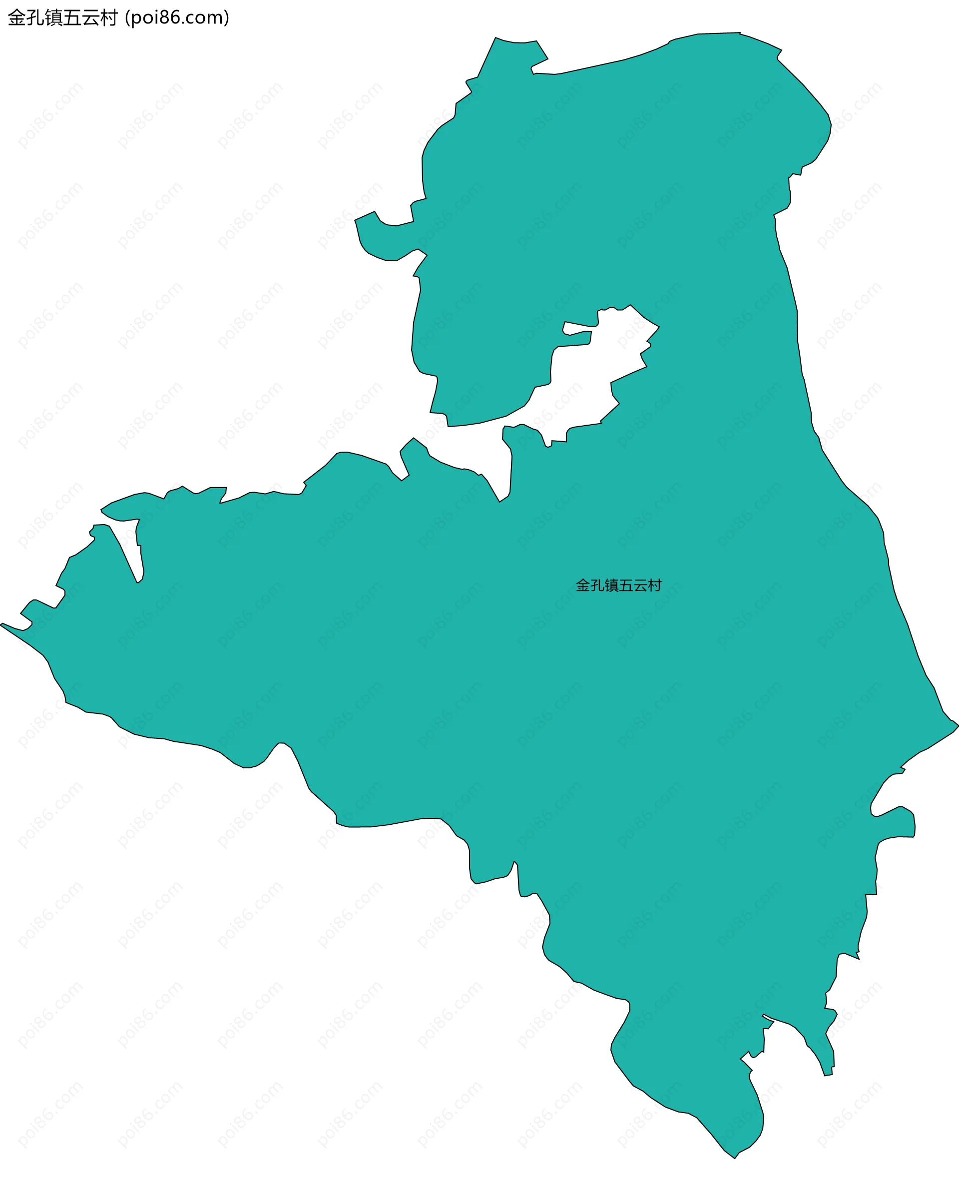 金孔镇五云村边界地图