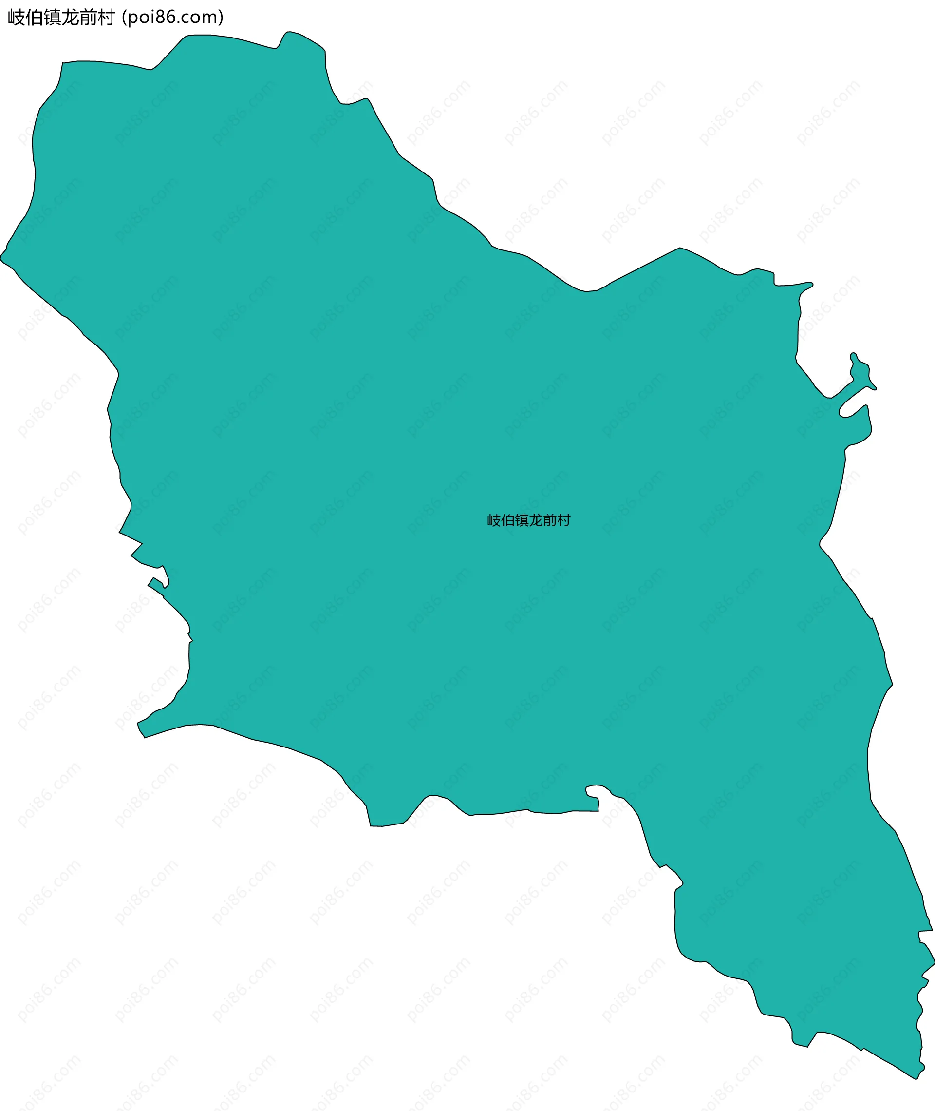 岐伯镇龙前村边界地图