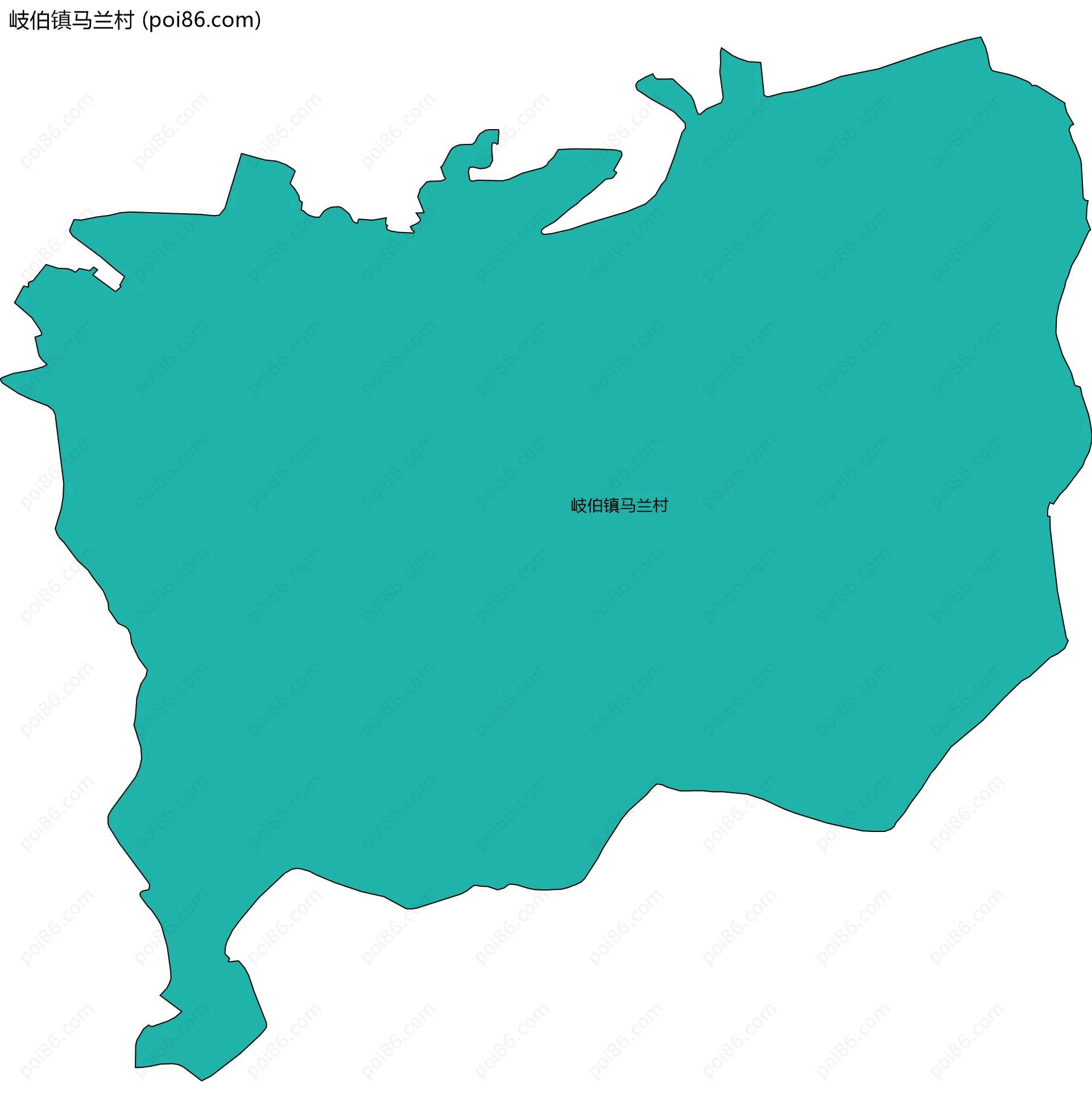 岐伯镇马兰村边界地图