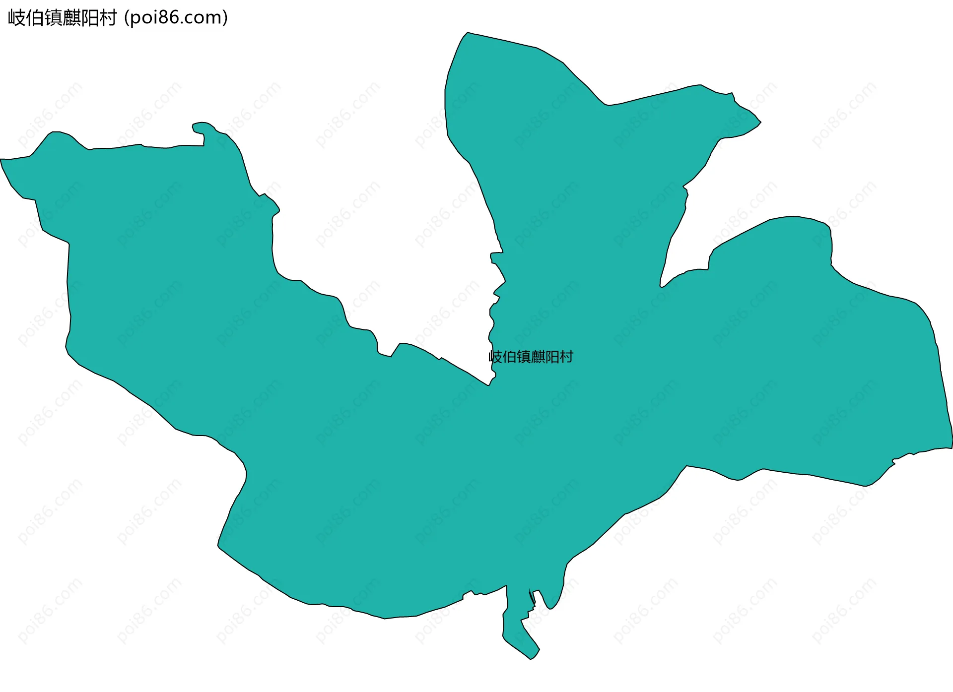 岐伯镇麒阳村边界地图