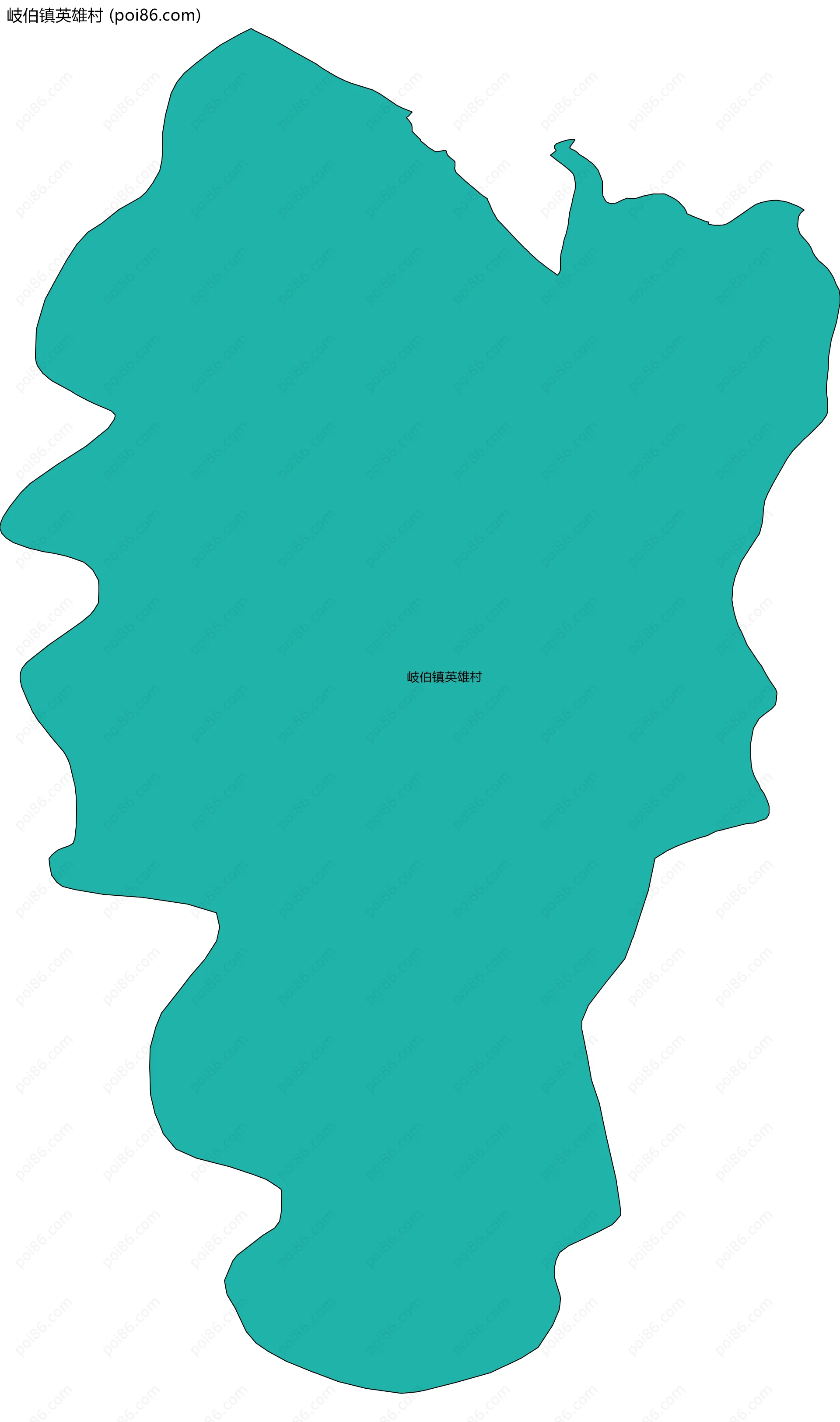 岐伯镇英雄村边界地图