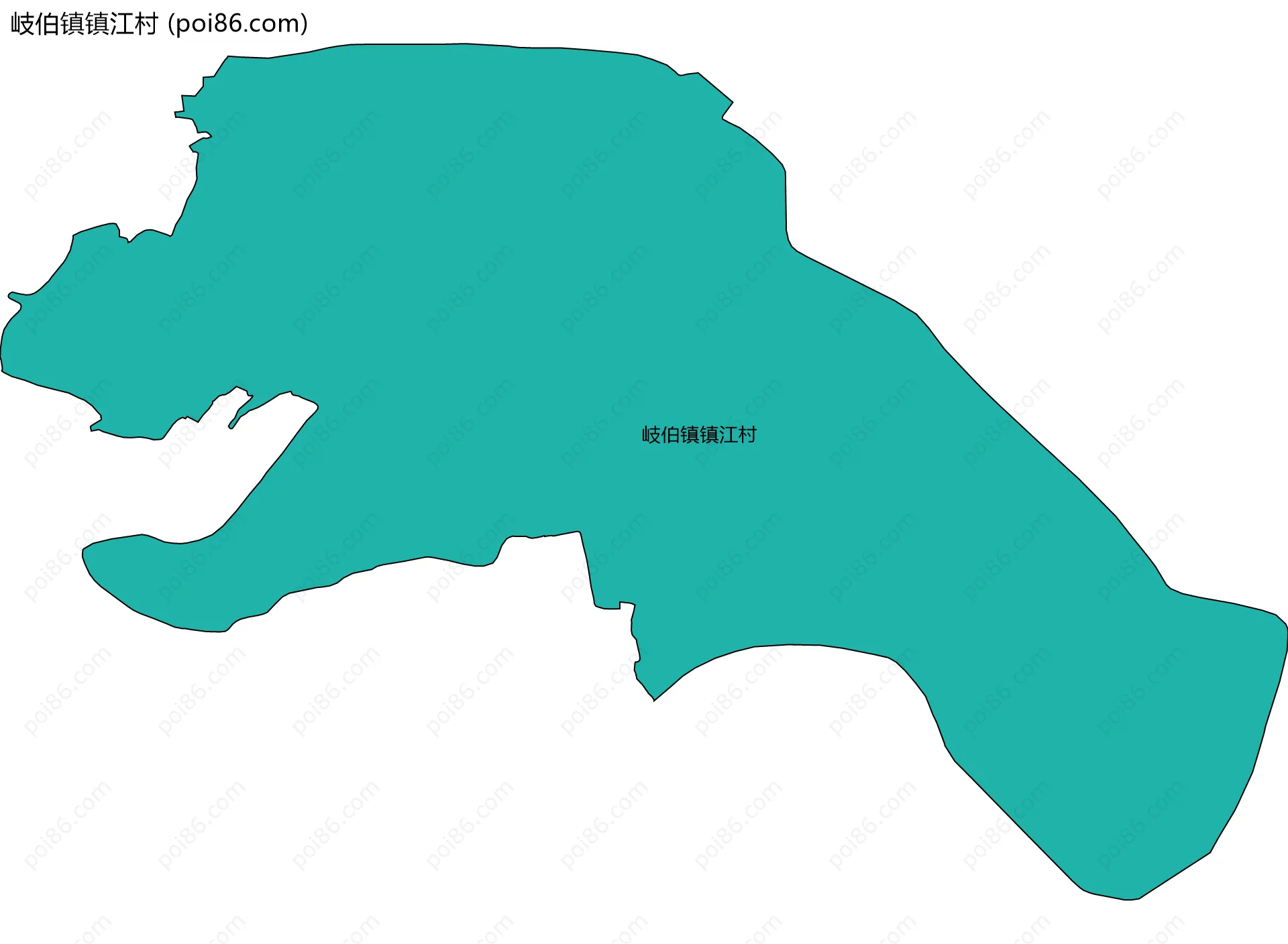 岐伯镇镇江村边界地图
