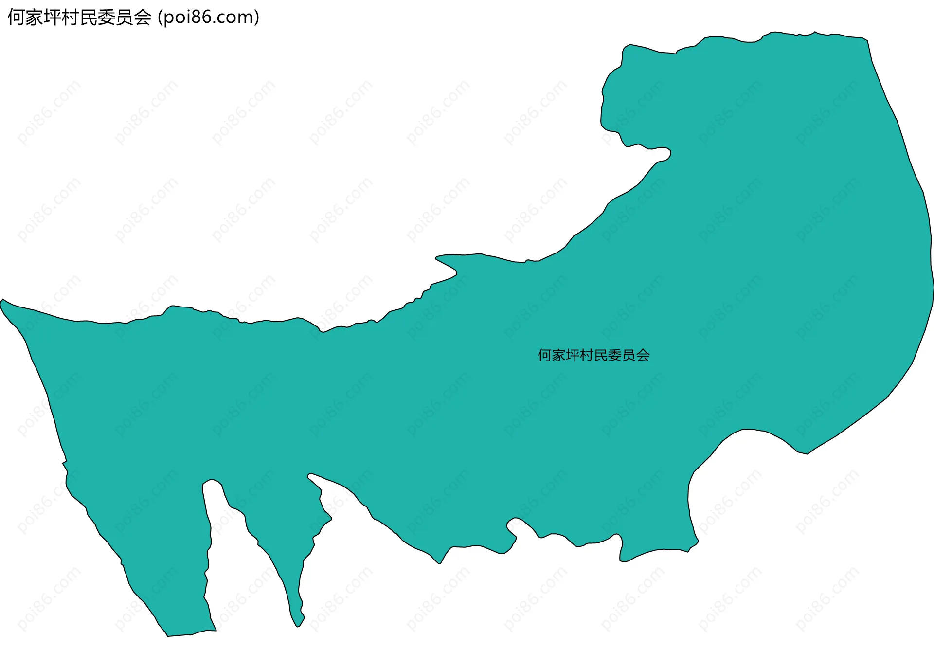 何家坪村民委员会边界地图