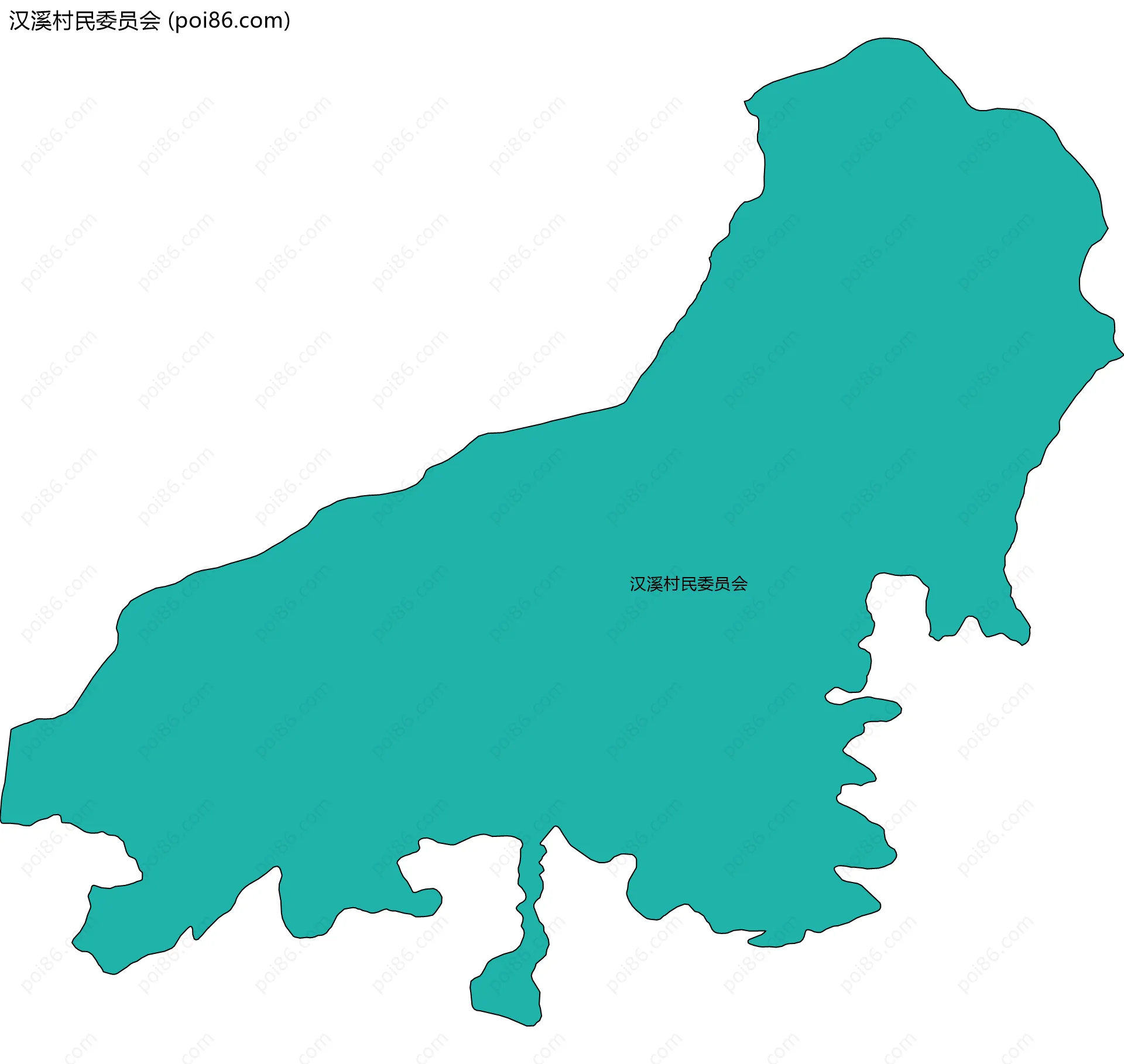 汉溪村民委员会边界地图