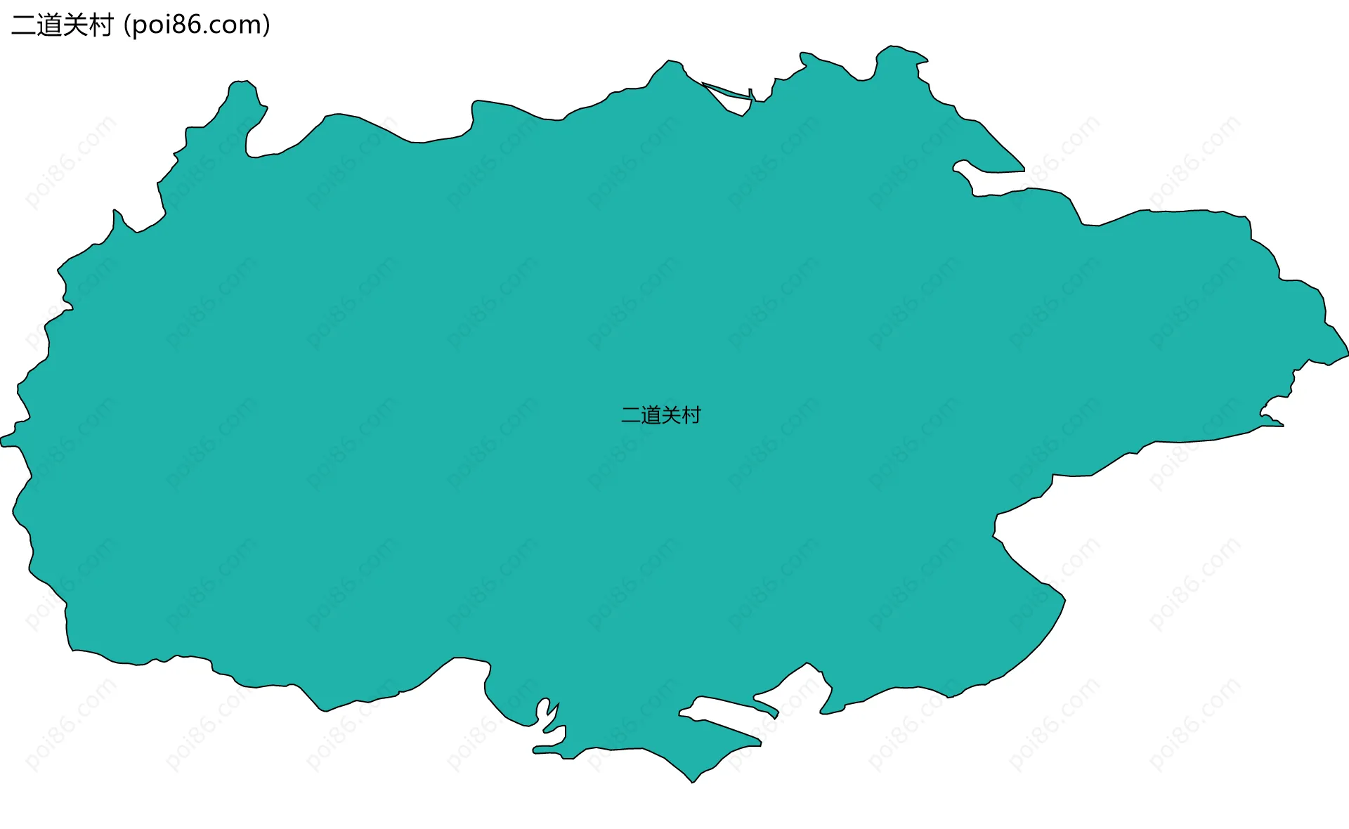 二道关村边界地图