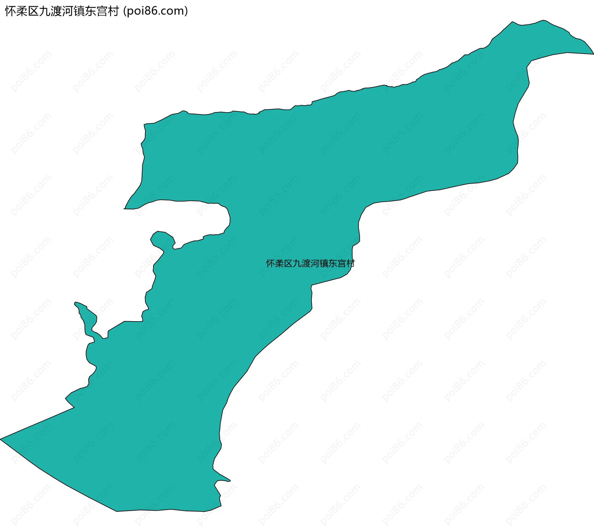 怀柔区九渡河镇东宫村边界地图